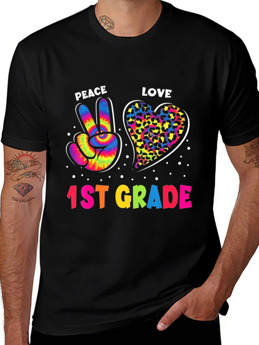 Peace Love 1st Grade T-Shirt
