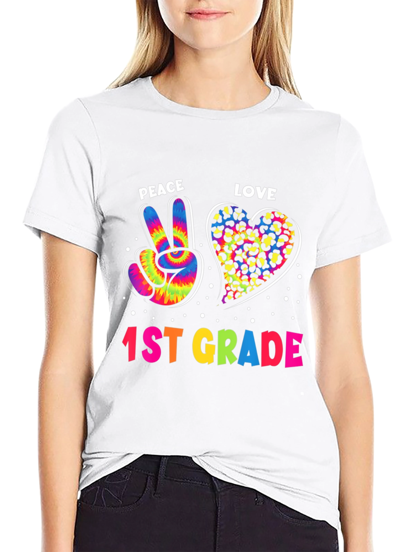 Peace Love 1st Grade T-Shirt