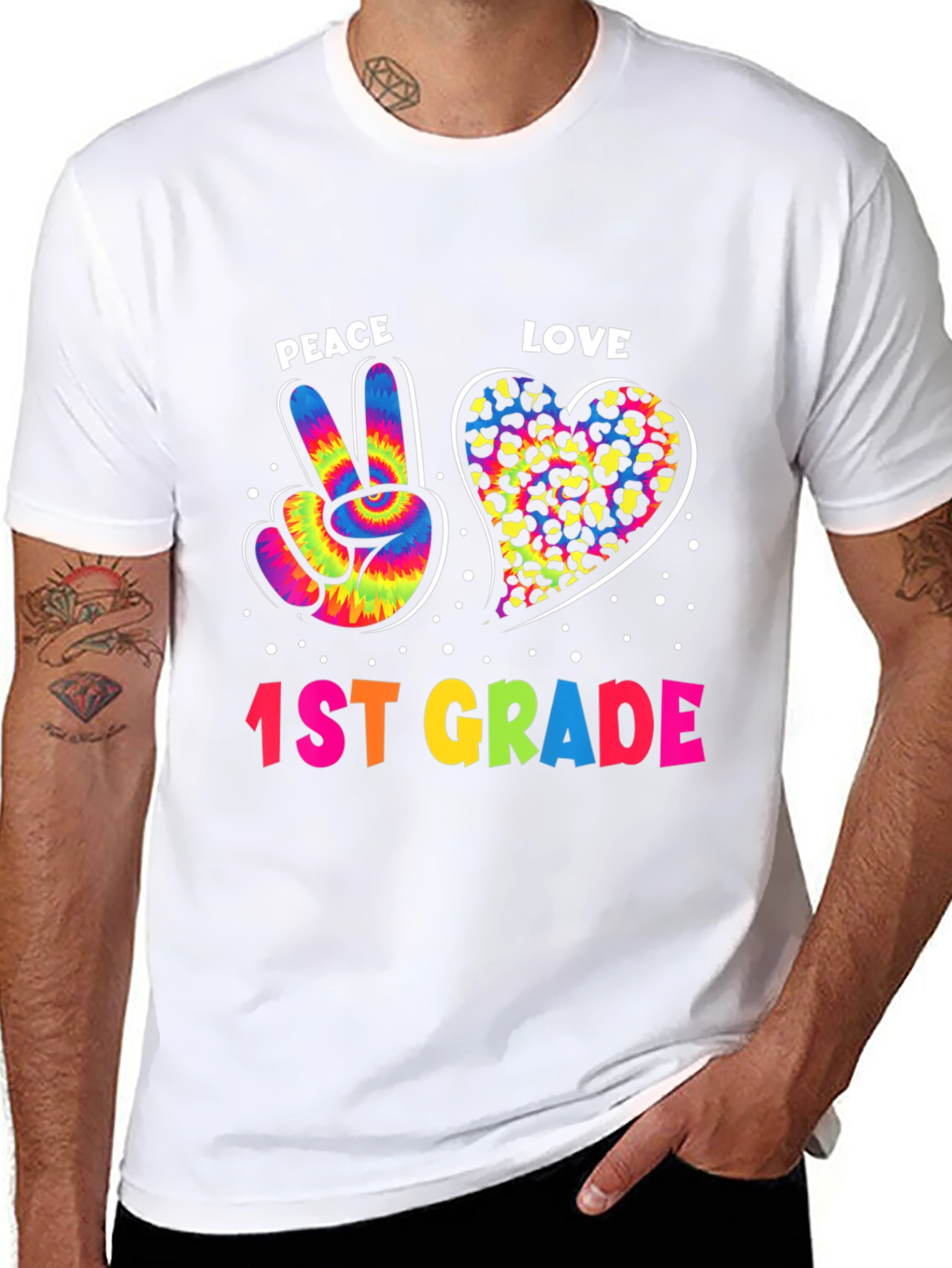 Peace Love 1st Grade T-Shirt