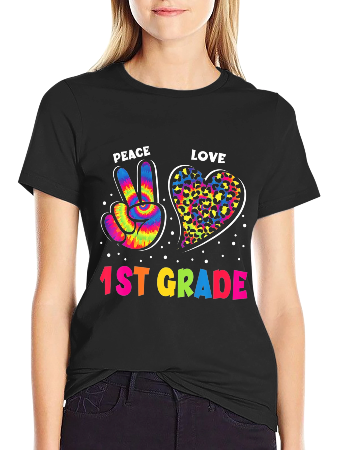 Peace Love 1st Grade T-Shirt