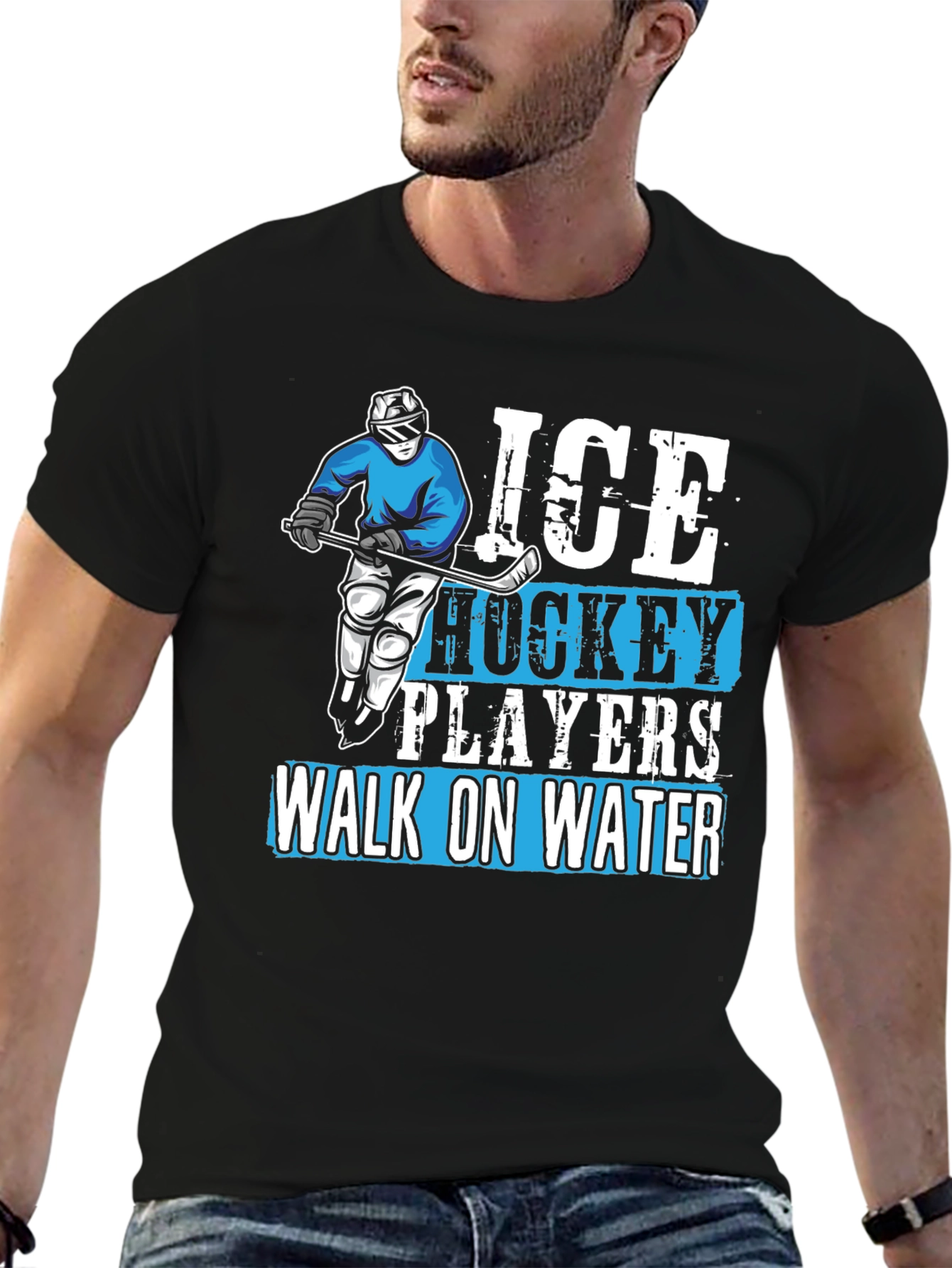 Ice Hockey Player Graphic T-Shirt - Walk On Water