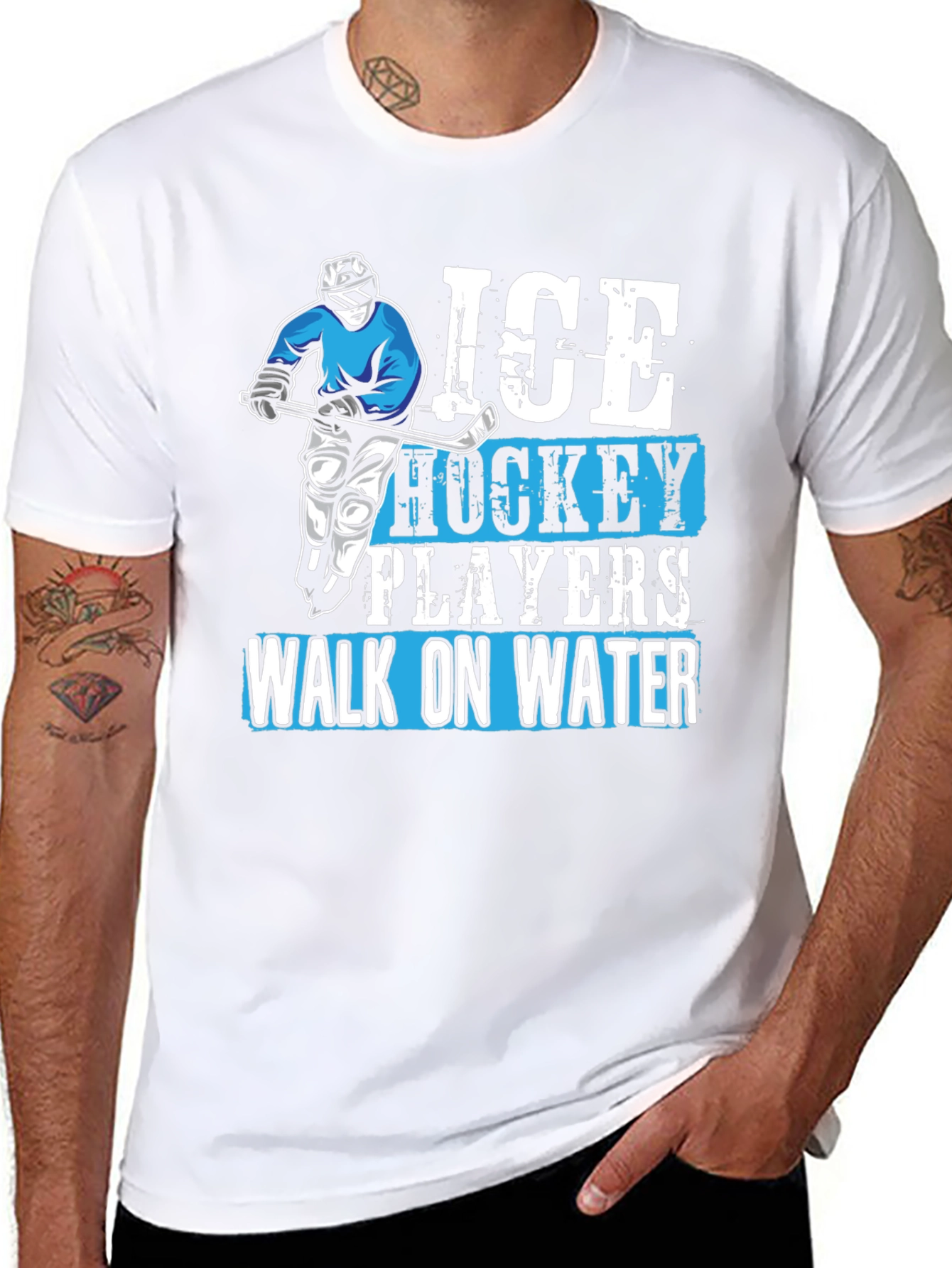 Ice Hockey Player Graphic T-Shirt - Walk On Water