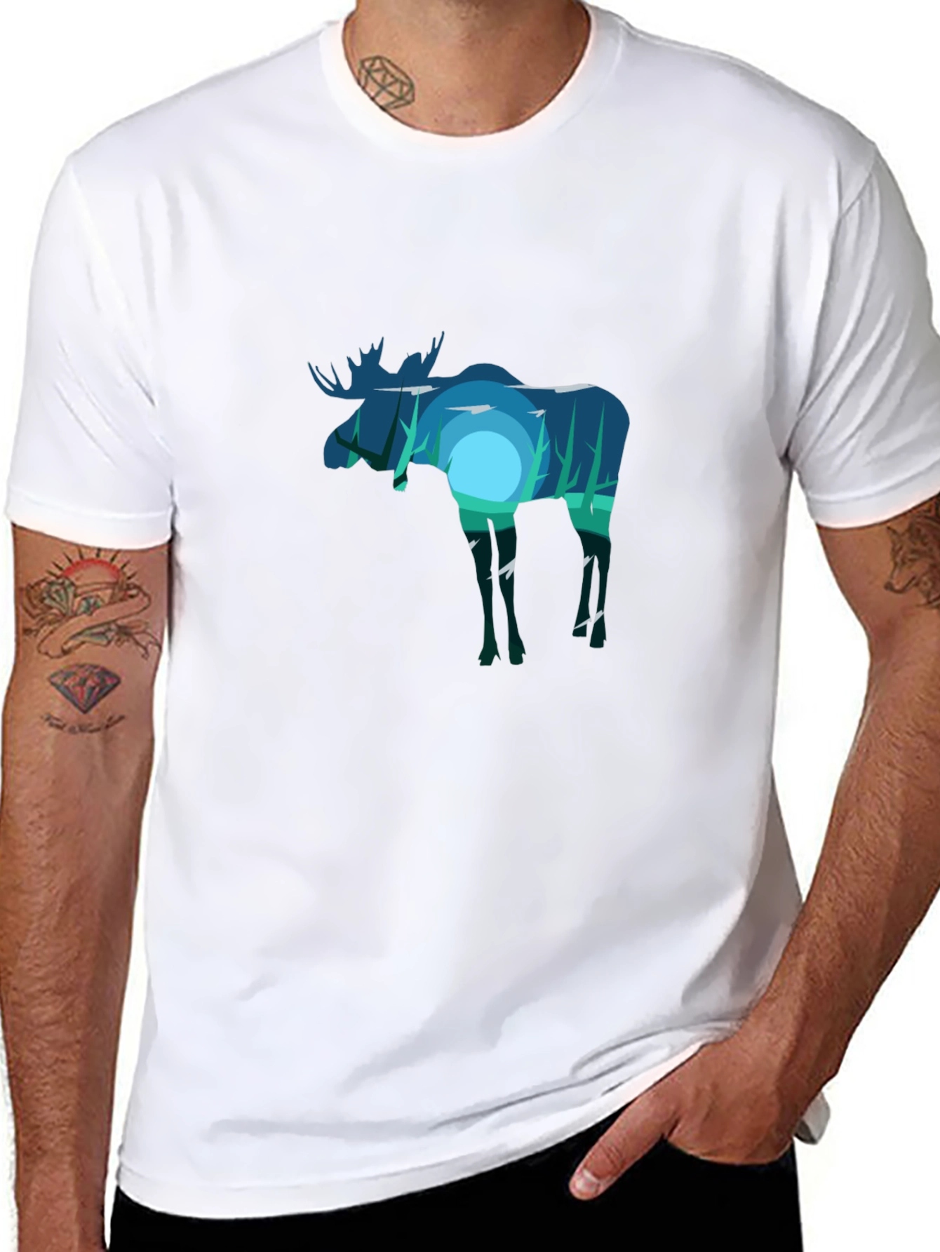 Moose Silhouette Graphic Tee - Nature Inspired Design