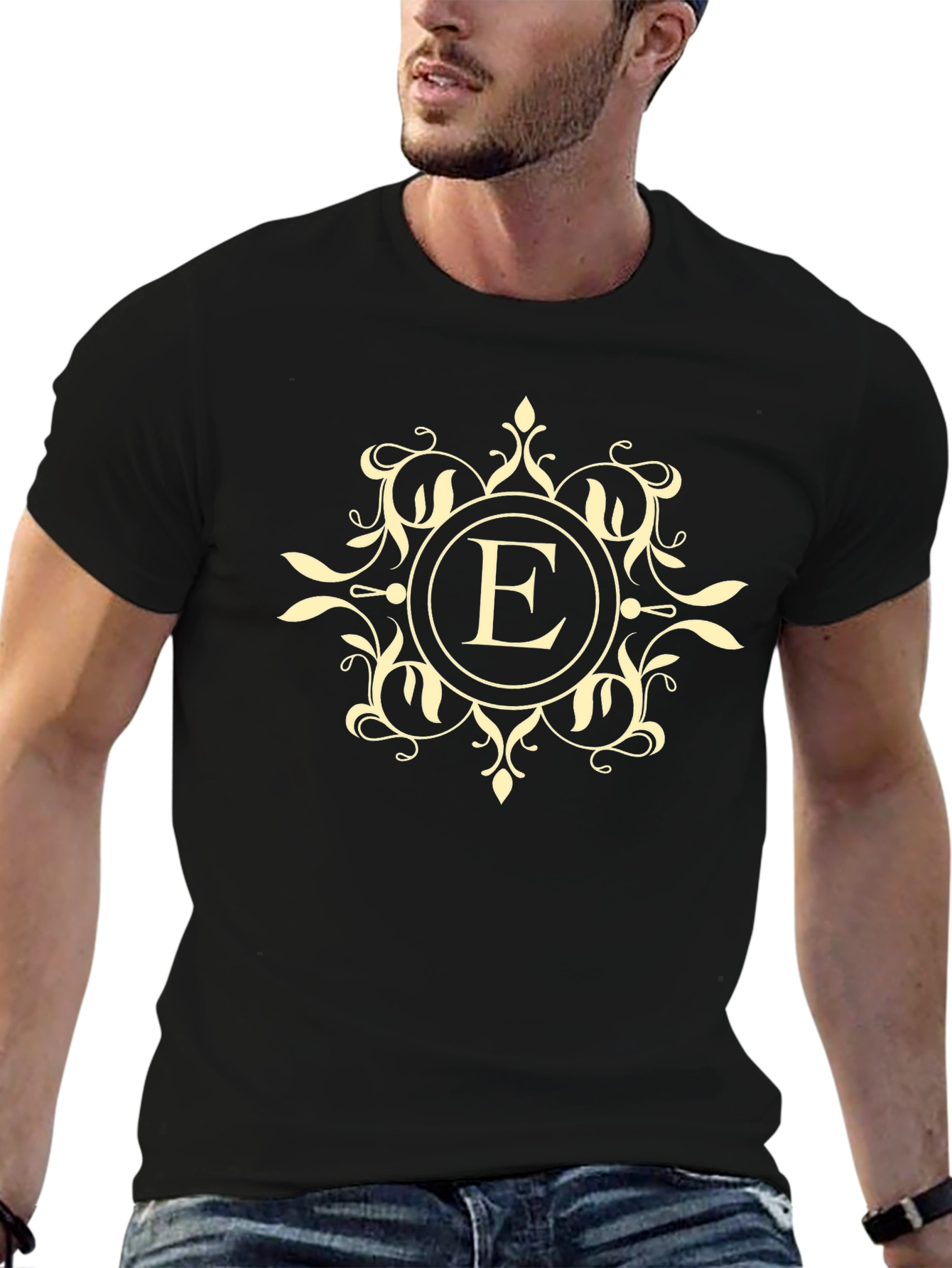 Elegant E Monogram Black T-Shirt