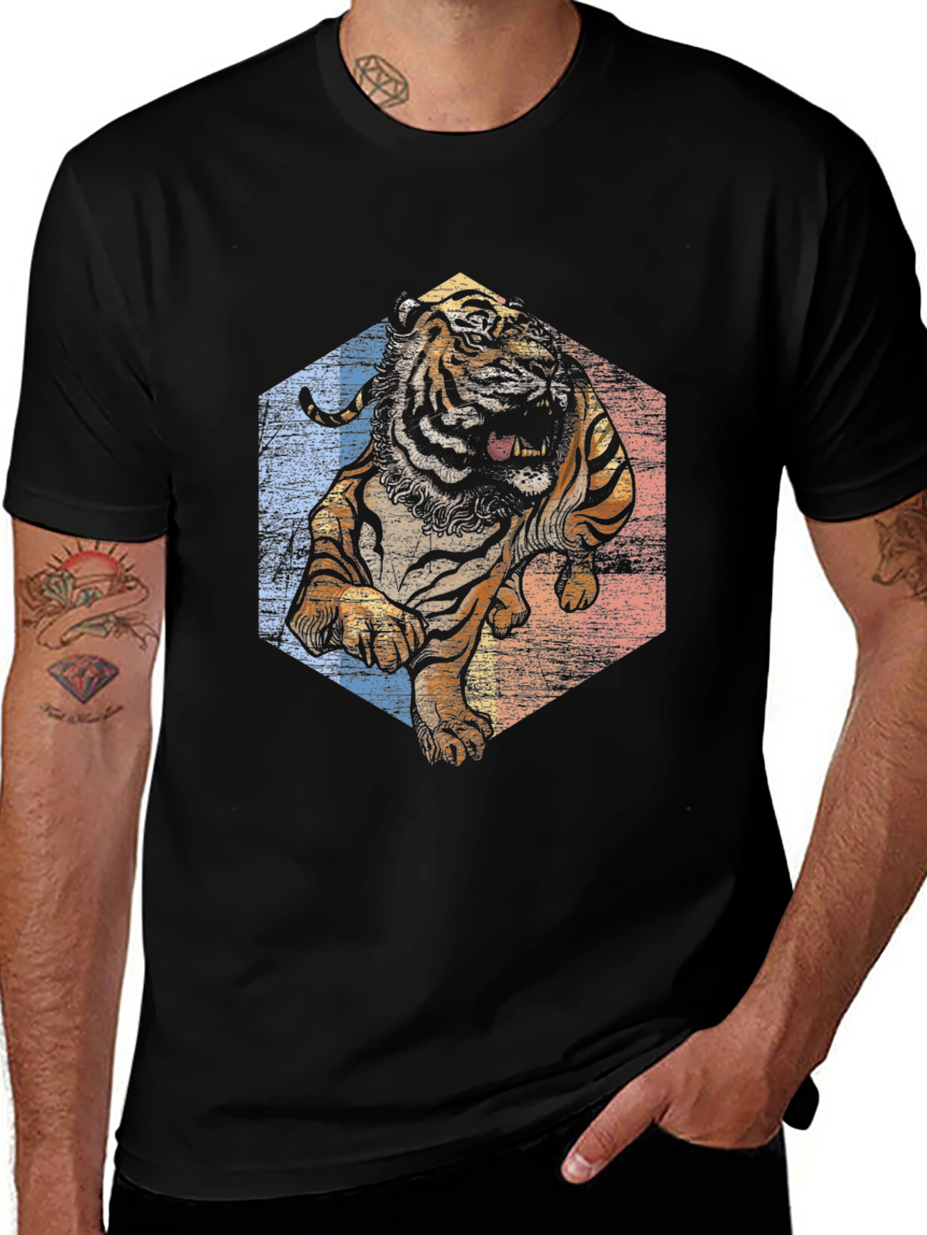 Tiger Graphic Tee - Retro Style