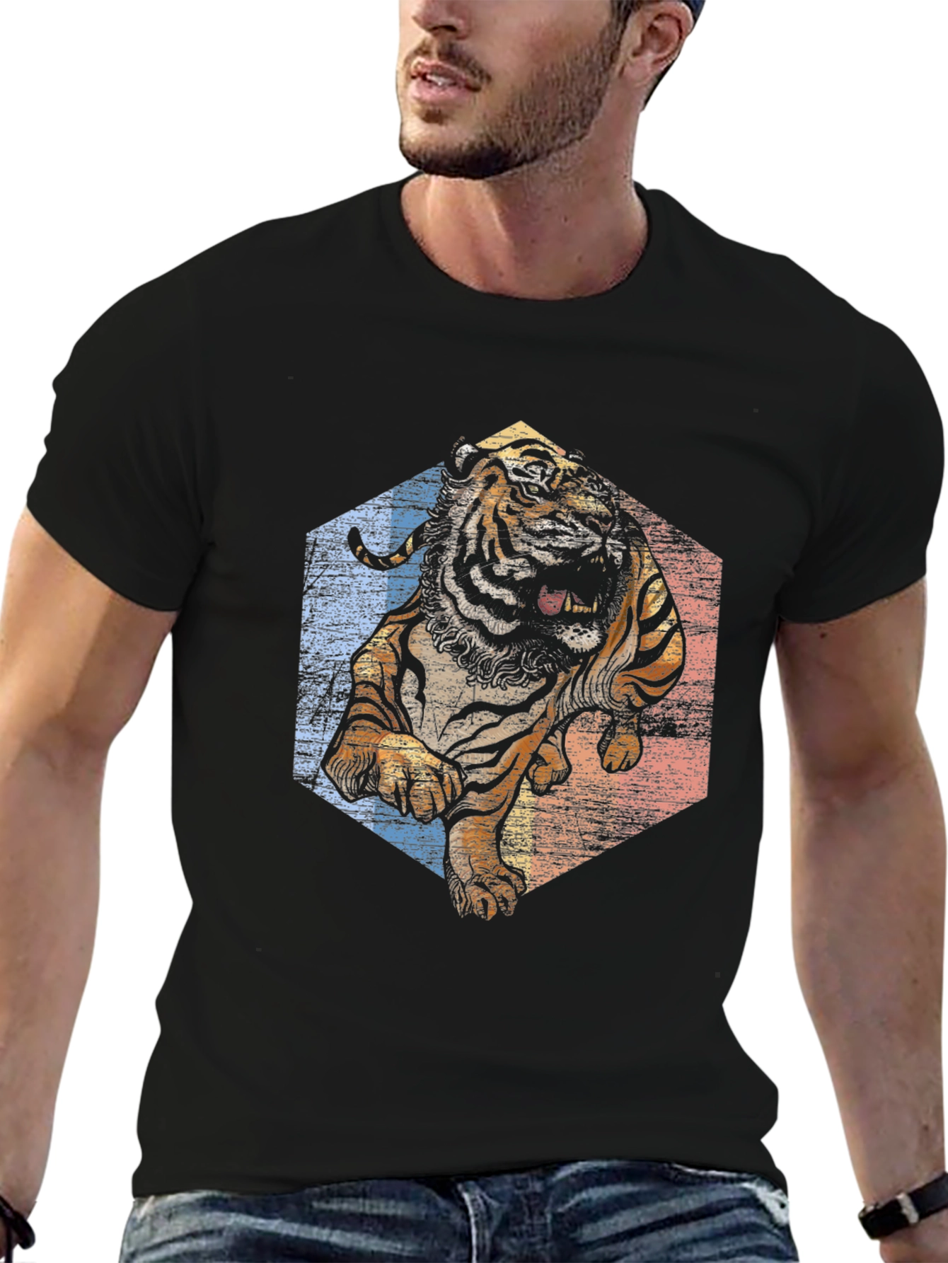 Tiger Graphic Tee - Retro Style