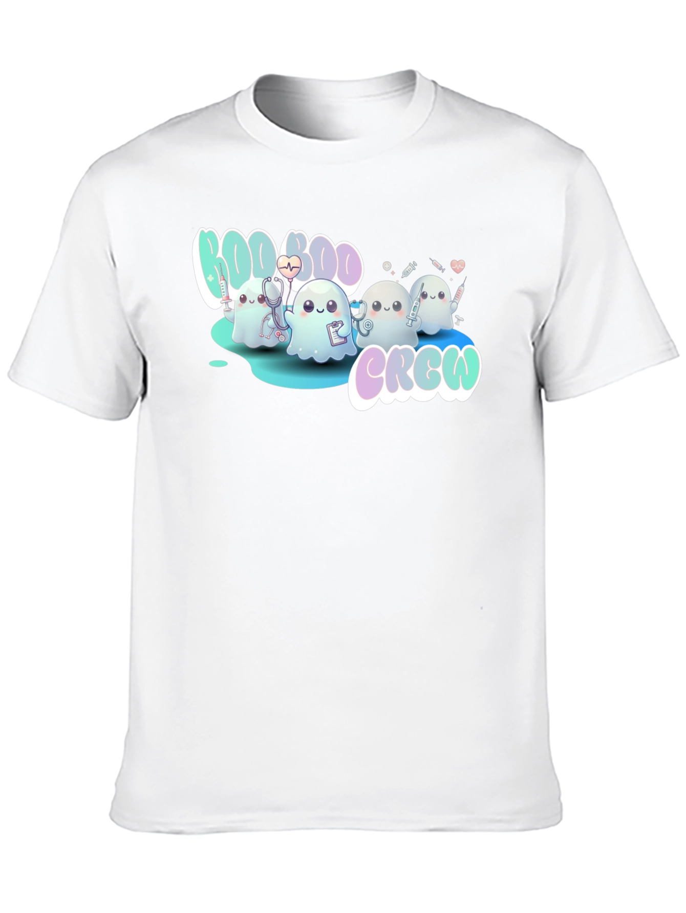 Boo Boo Crew Black T-Shirt Cute Ghost Nurse Tee