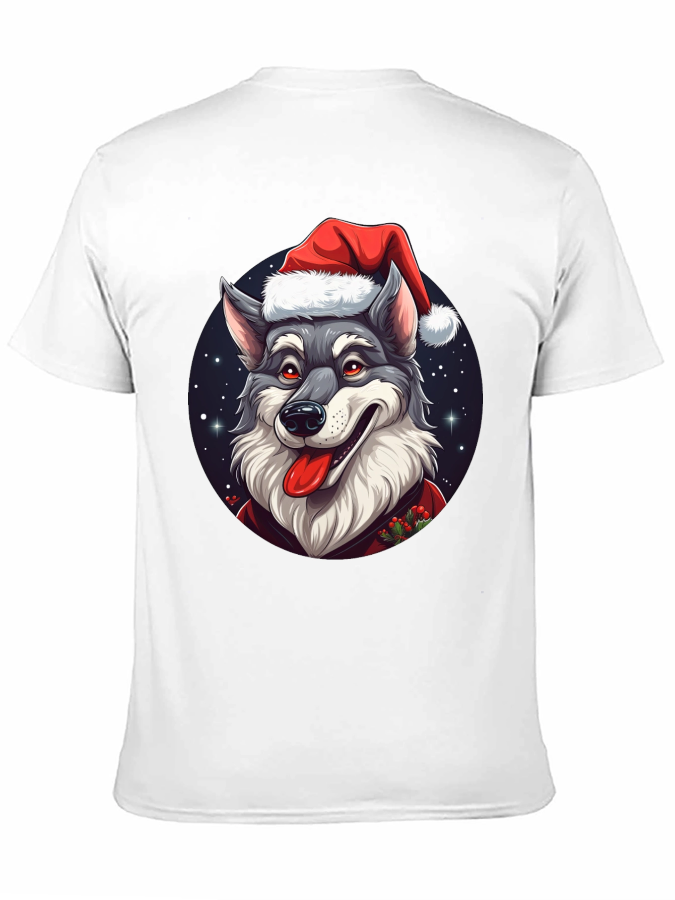 Festive Wolf T-Shirt: Holiday Cheer