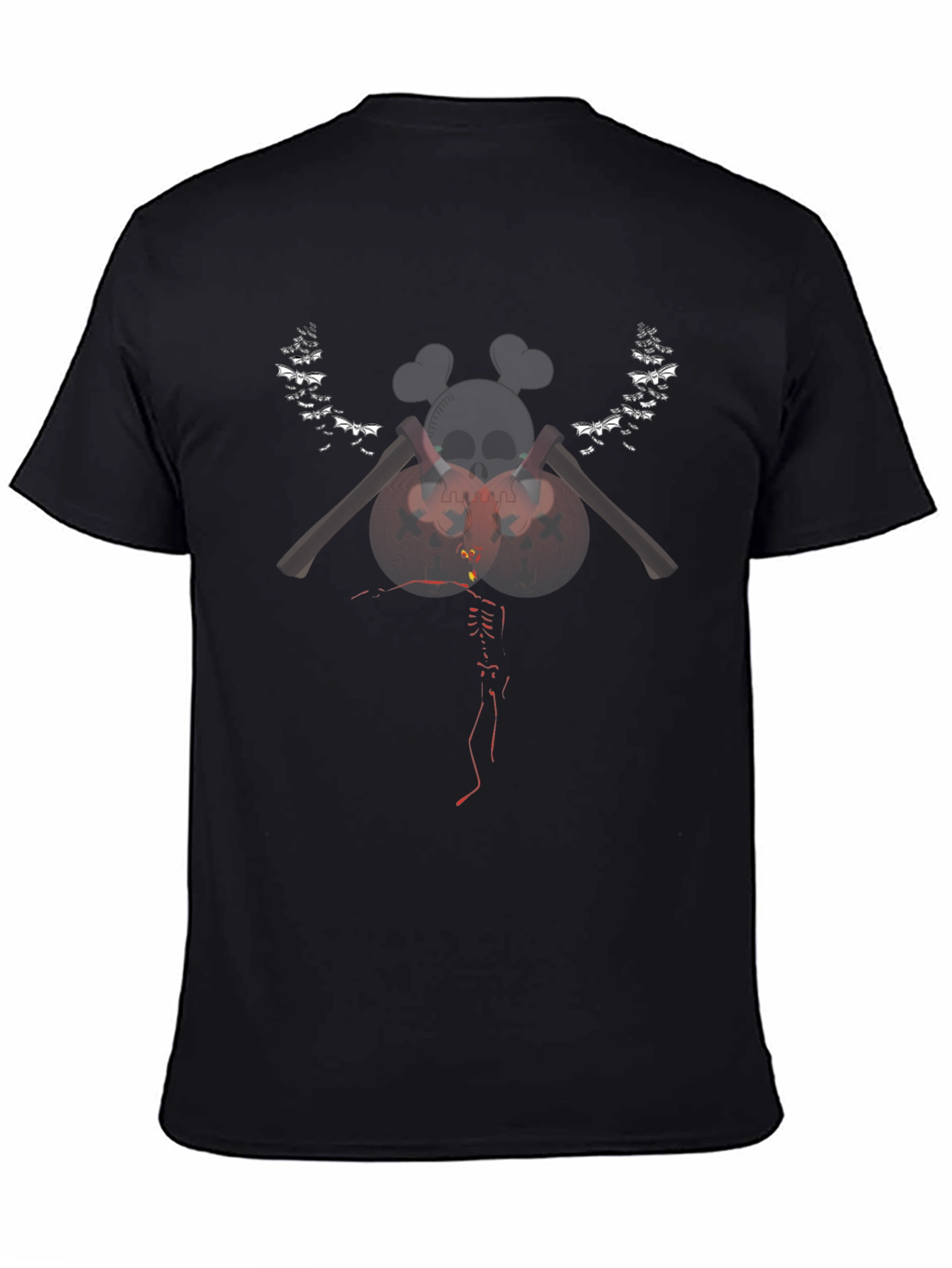 Skull & Axes Graphic Tee - Mens Black T-Shirt