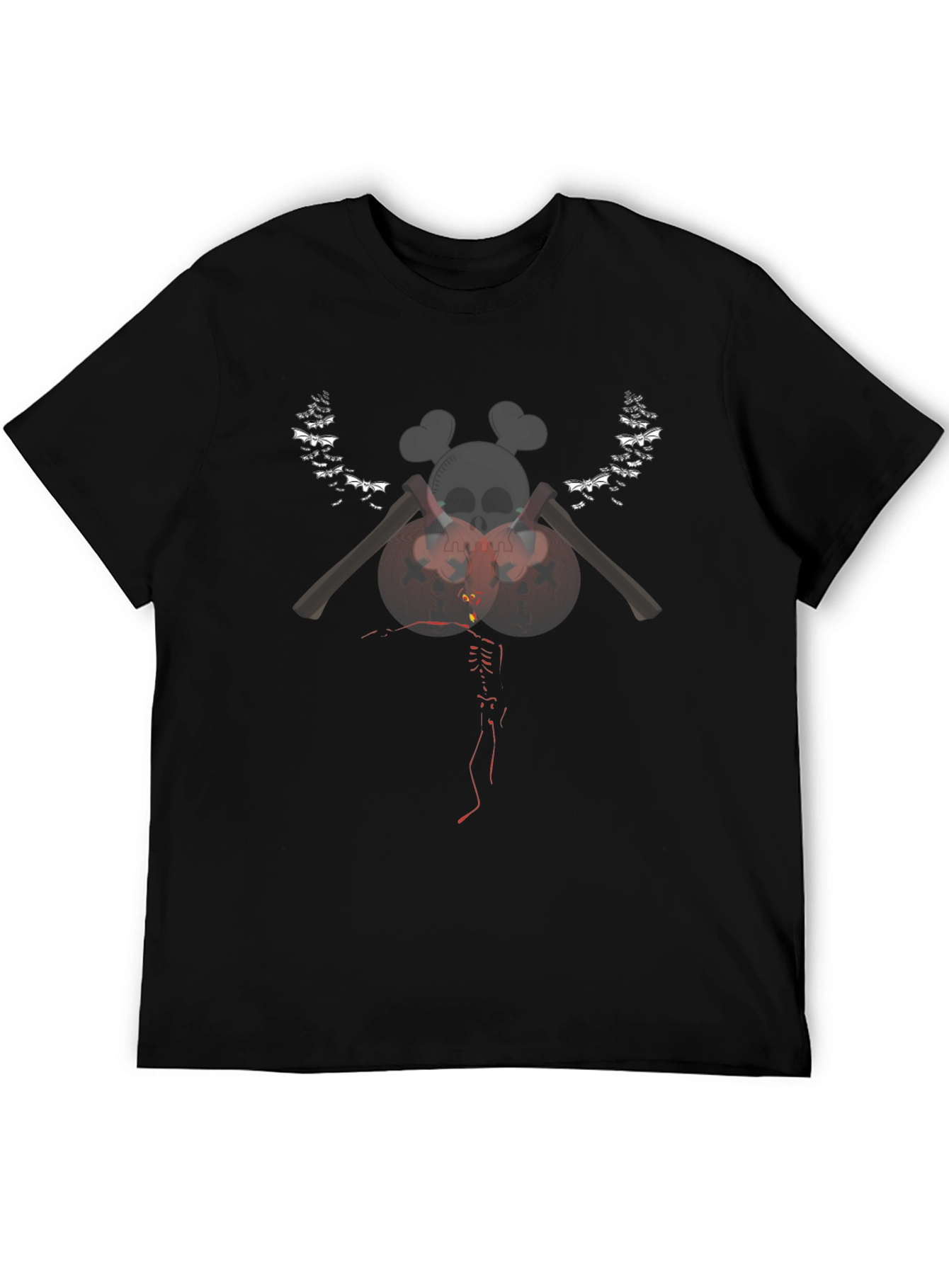 Skull & Axes Graphic Tee - Mens Black T-Shirt
