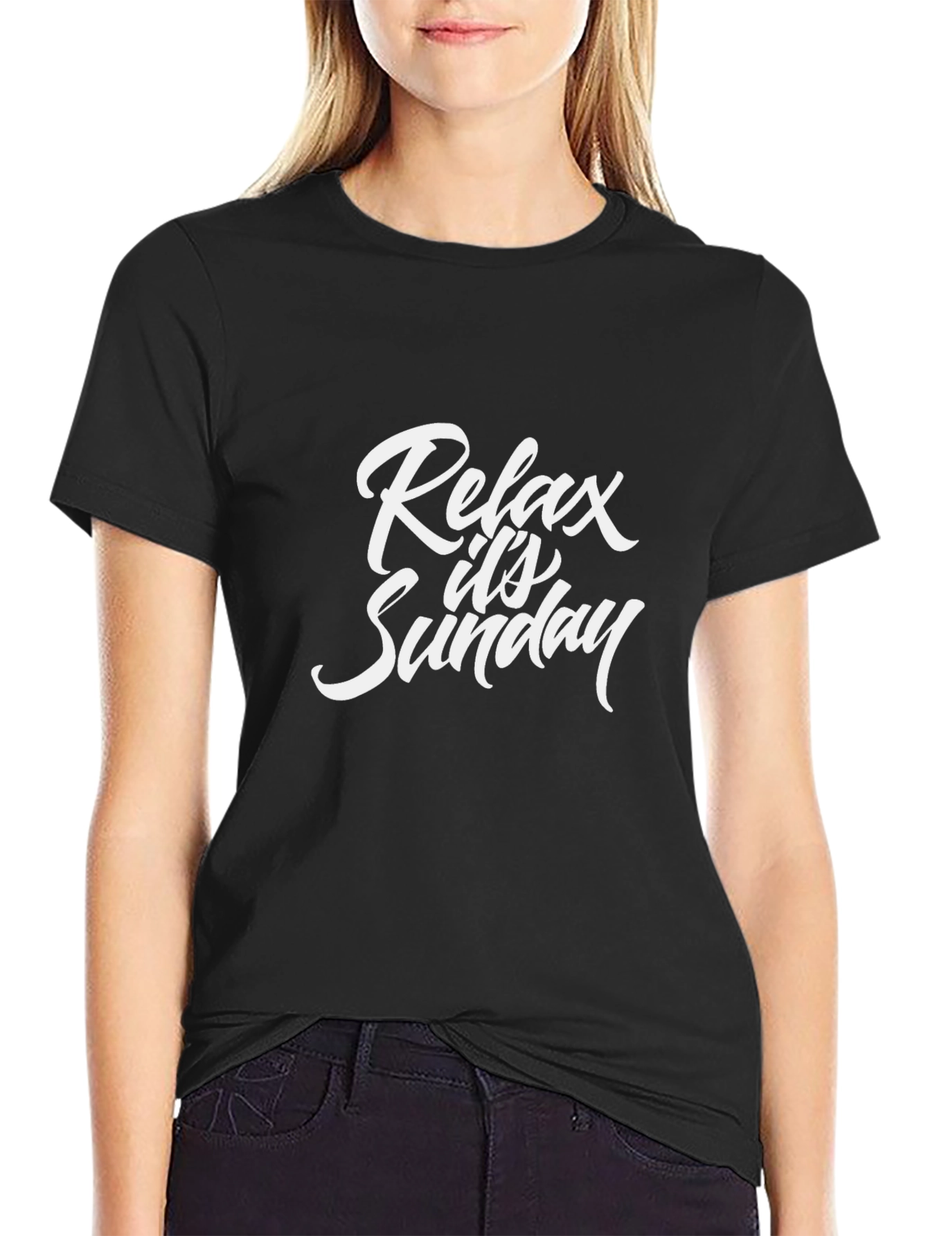 Relax Its Sunday T-Shirt - Black