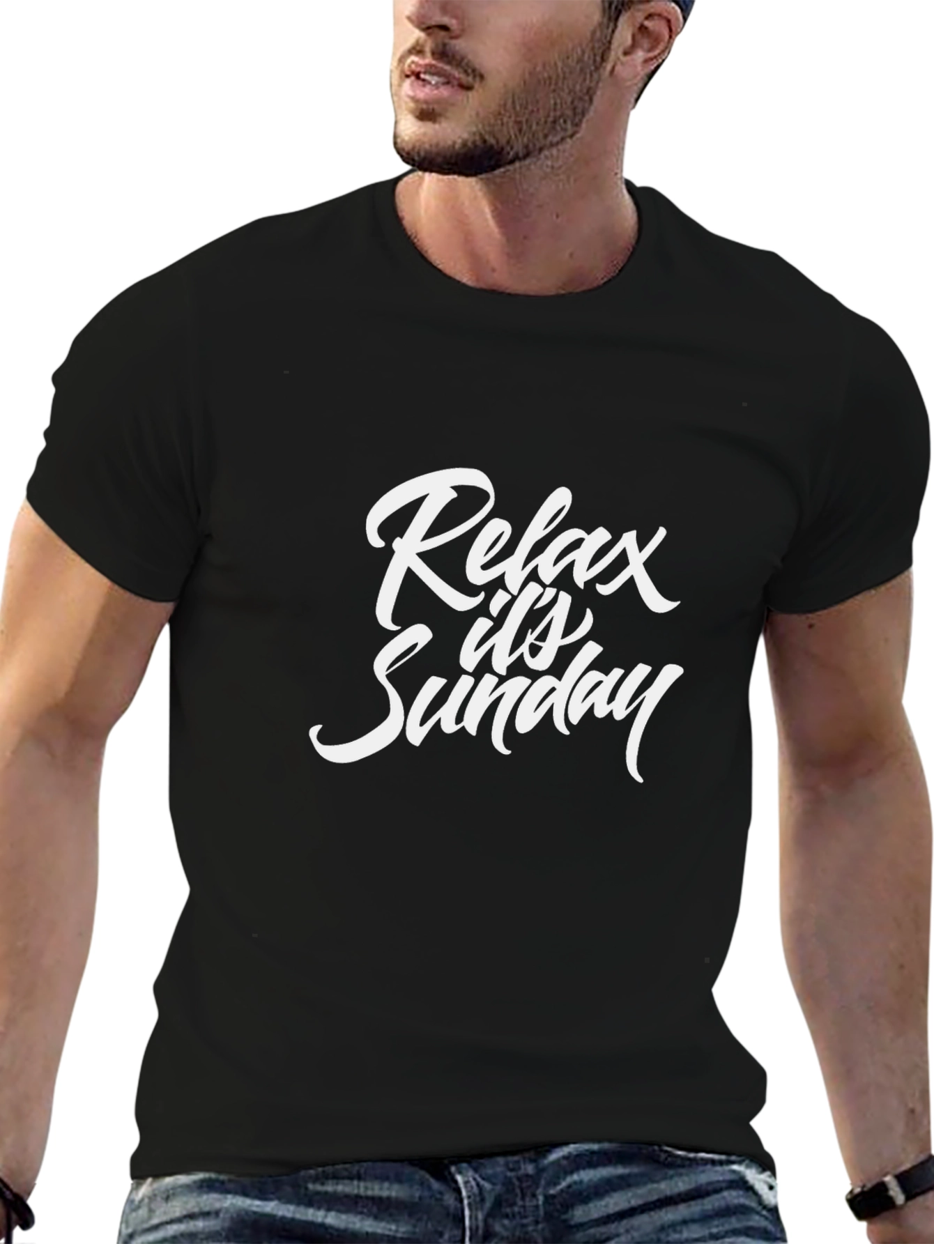 Relax Its Sunday T-Shirt - Black
