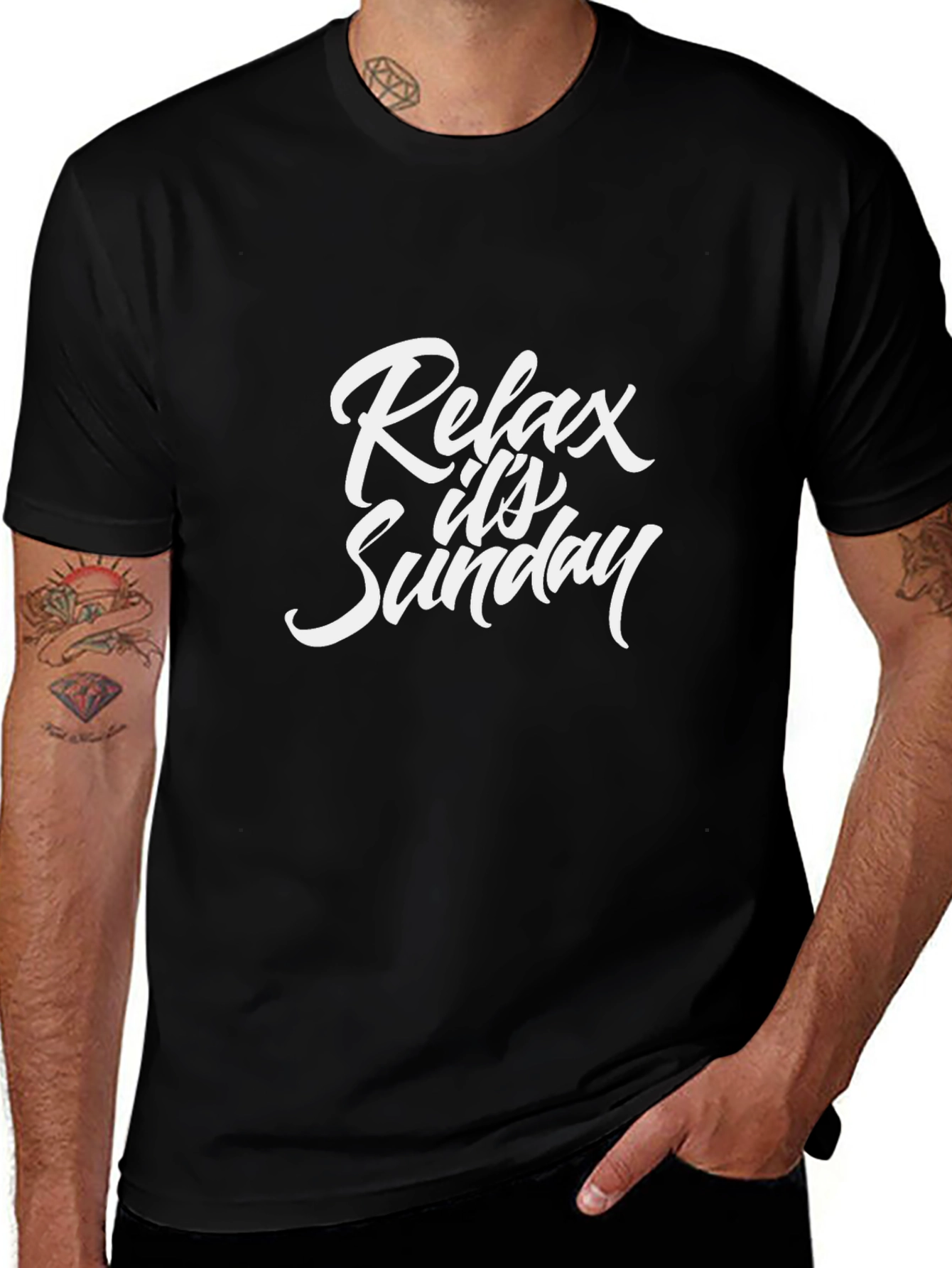 Relax Its Sunday T-Shirt - Black