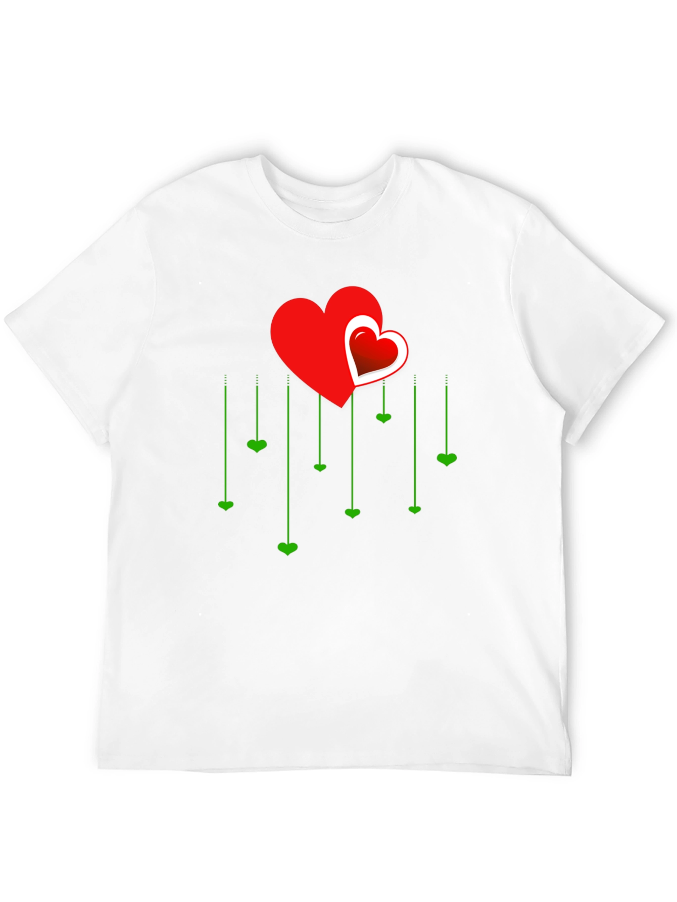 Heart Cascade Graphic Tee - Stylish Love Design