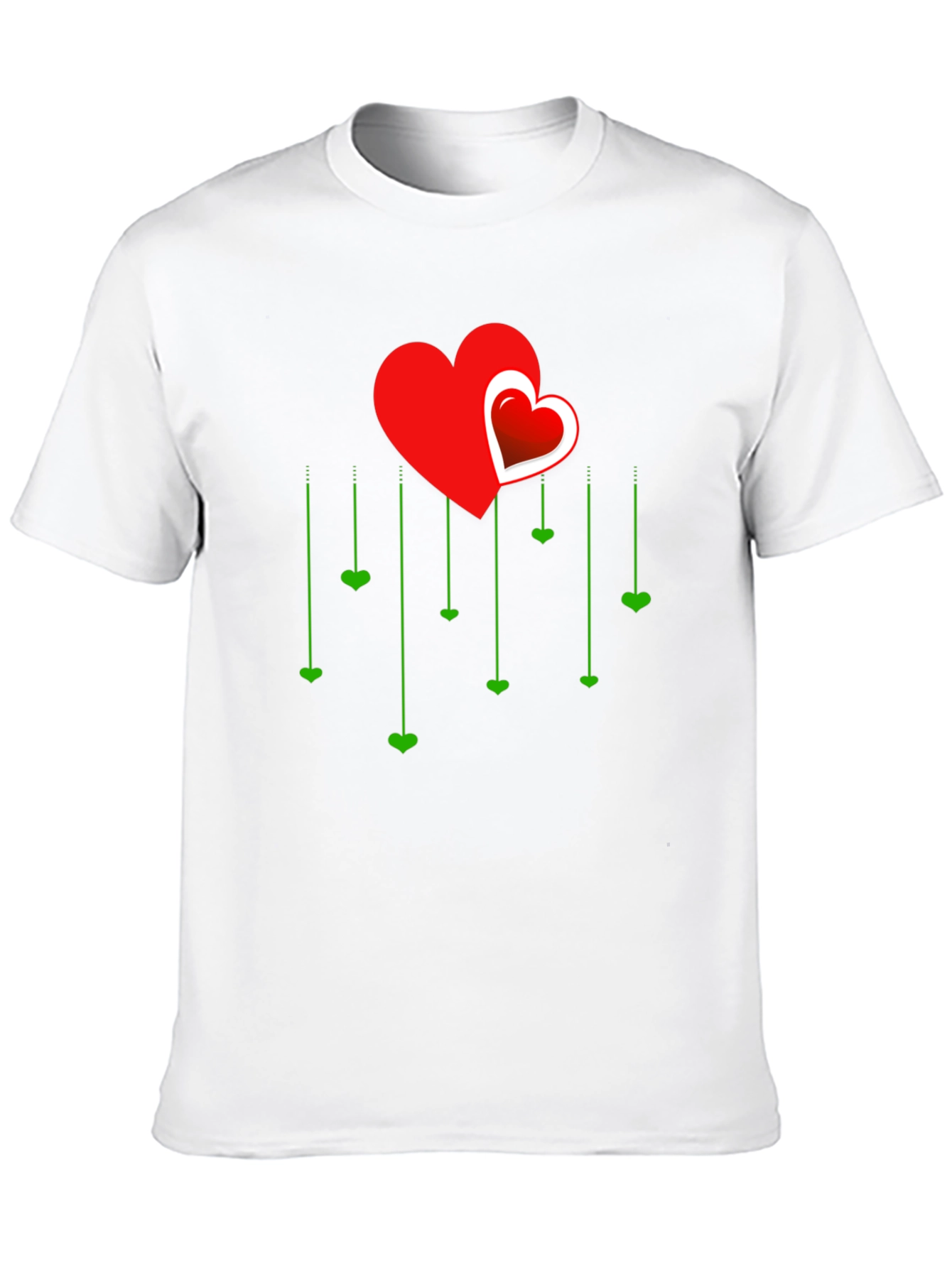 Heart Cascade Graphic Tee - Stylish Love Design