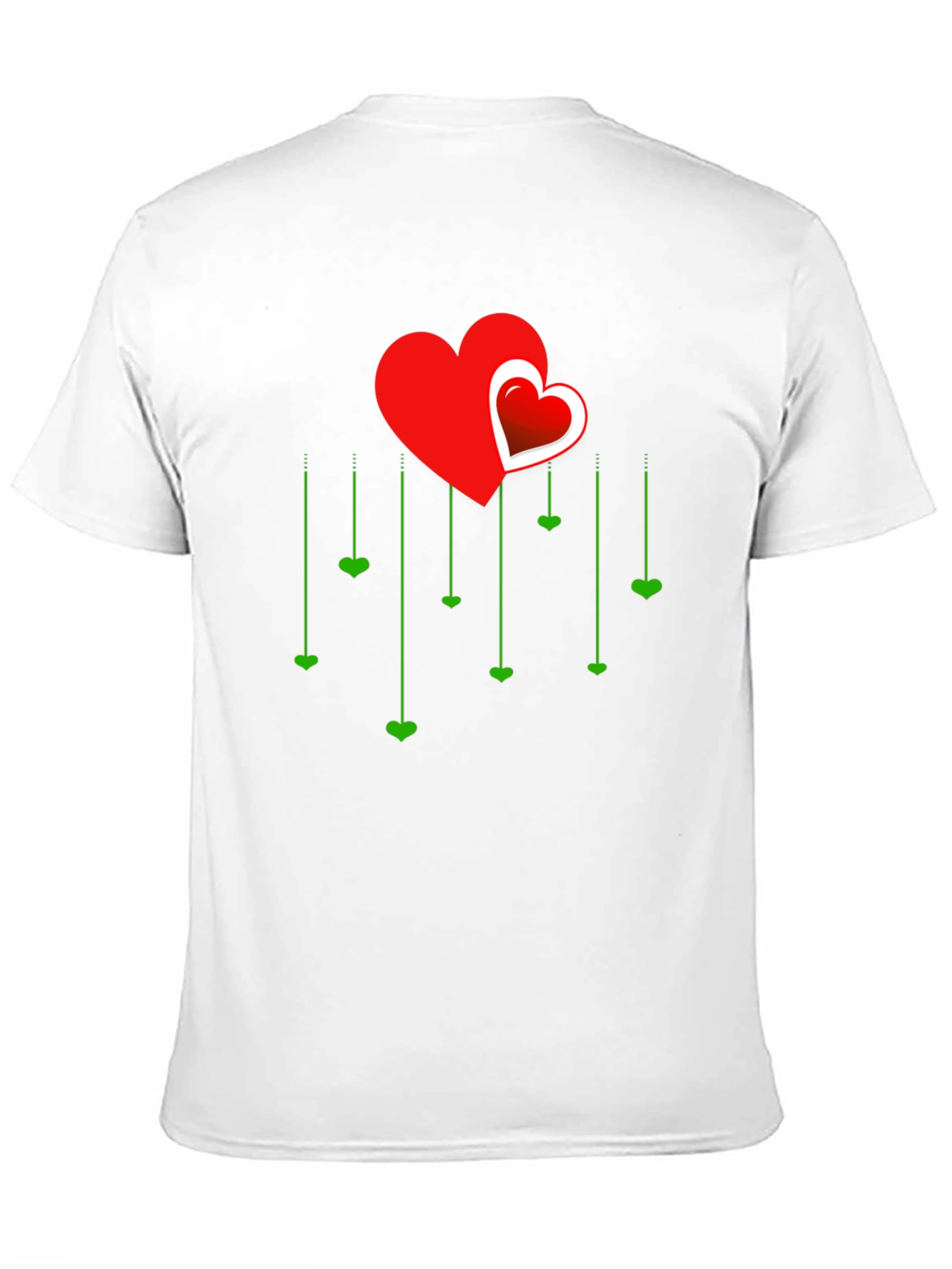 Heart Cascade Graphic Tee - Stylish Love Design