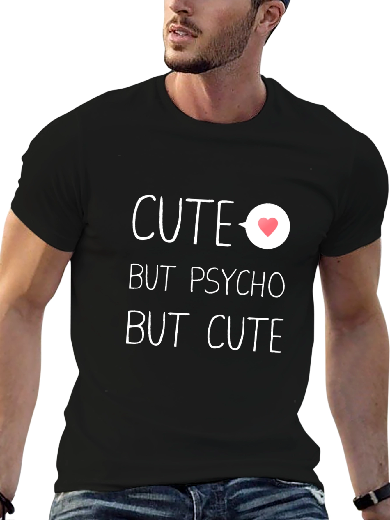 Cute But Psycho Graphic Tee - Black Unisex T-Shirt