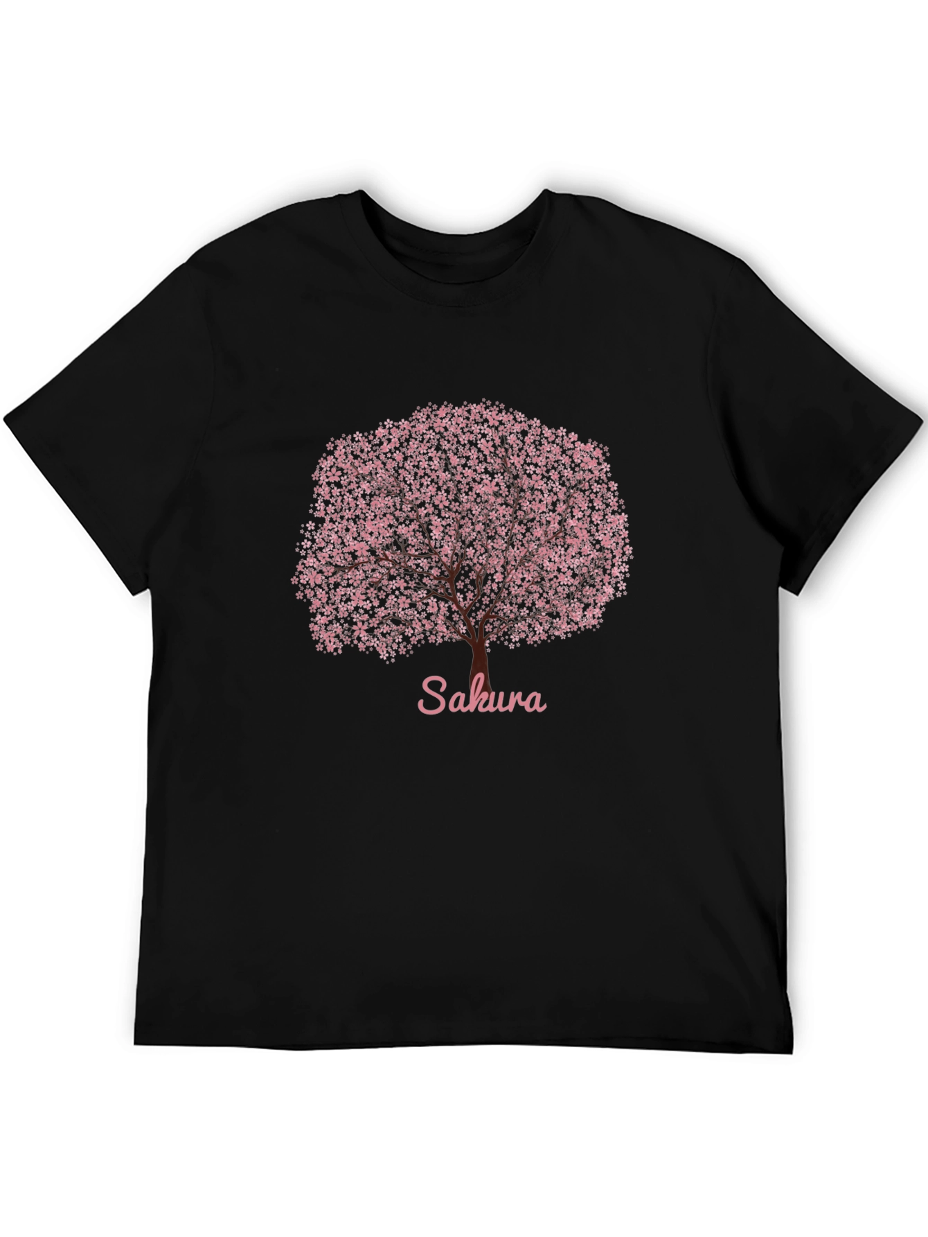 Sakura Cherry Blossom Tree Graphic Tee - Black