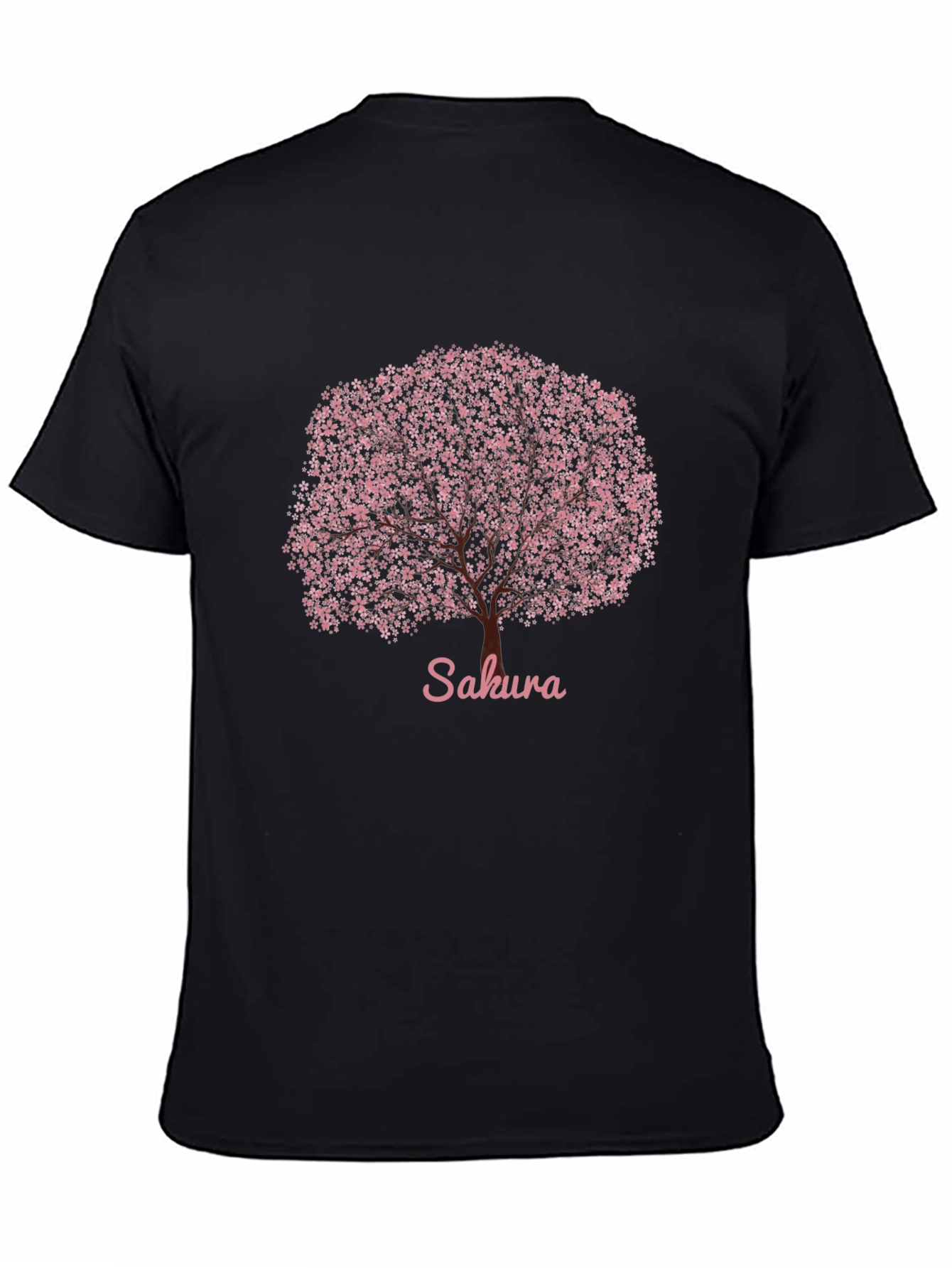 Sakura Cherry Blossom Tree Graphic Tee - Black
