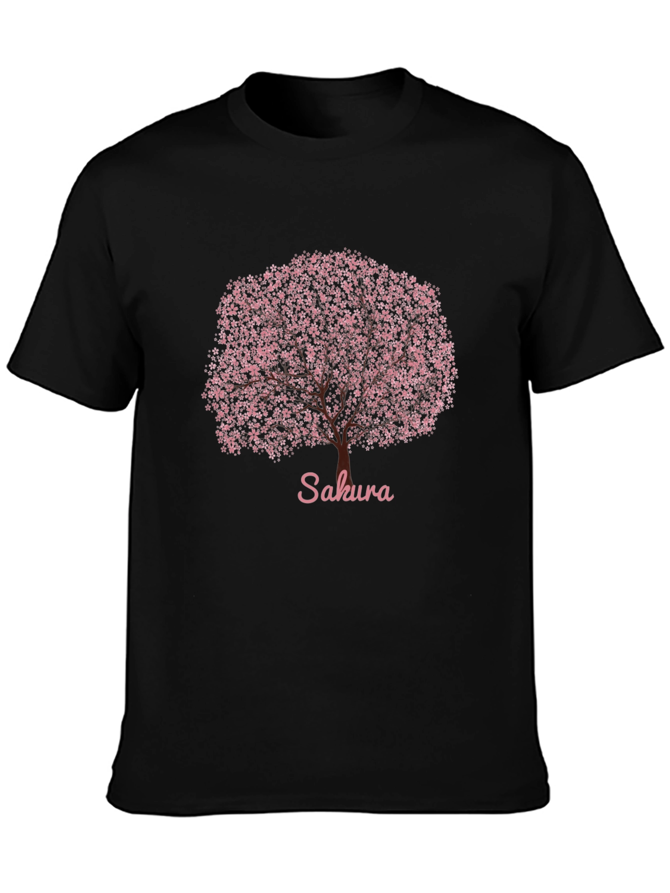 Sakura Cherry Blossom Tree Graphic Tee - Black