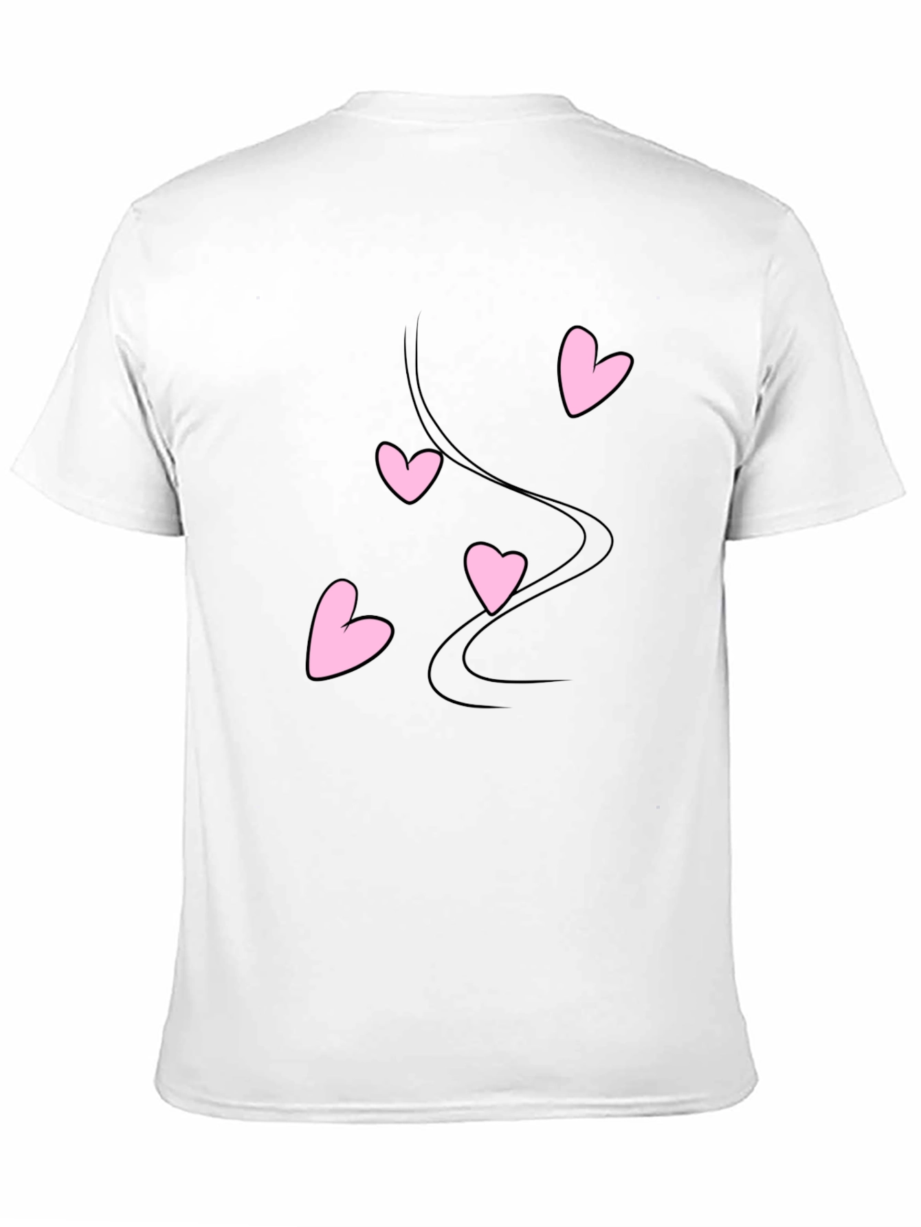 Black T-Shirt with Pink Hearts Design