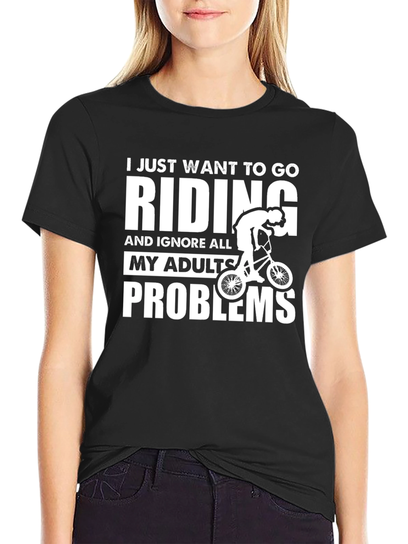 Riding T-Shirt: Ignore Adult Problems Bike Rider Tee