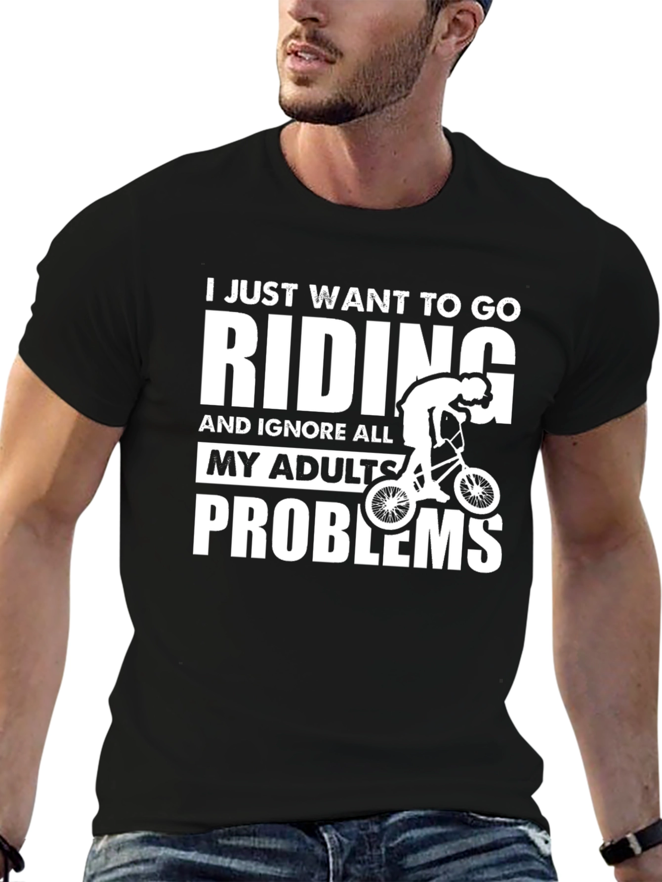 Riding T-Shirt: Ignore Adult Problems Bike Rider Tee