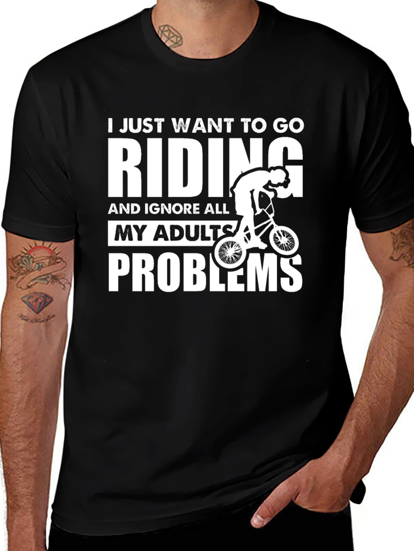 Riding T-Shirt: Ignore Adult Problems Bike Rider Tee
