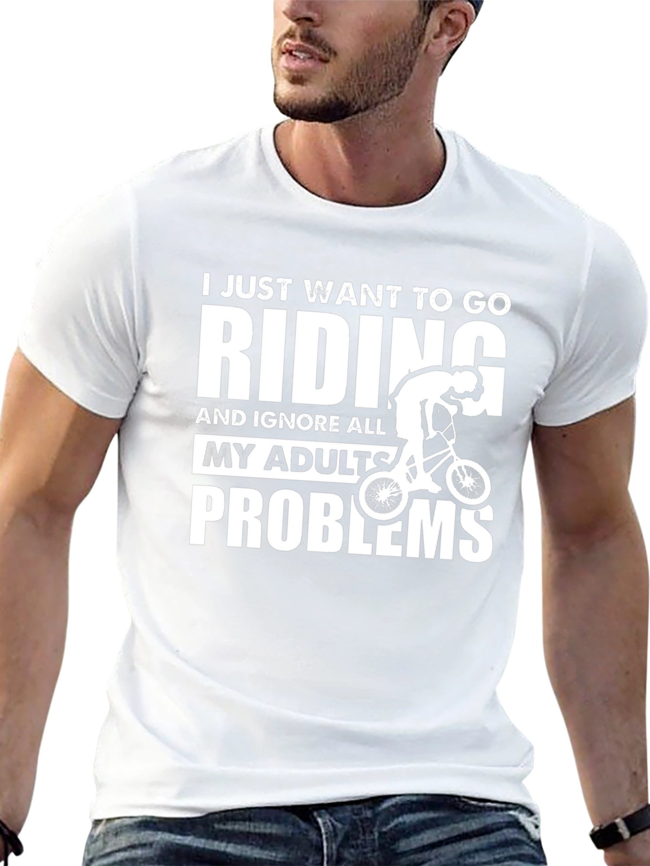 Riding T-Shirt: Ignore Adult Problems Bike Rider Tee
