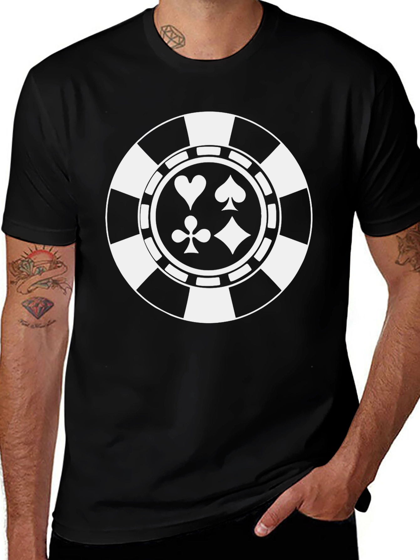 Poker Chip Suits Graphic T-Shirt - Casino Style