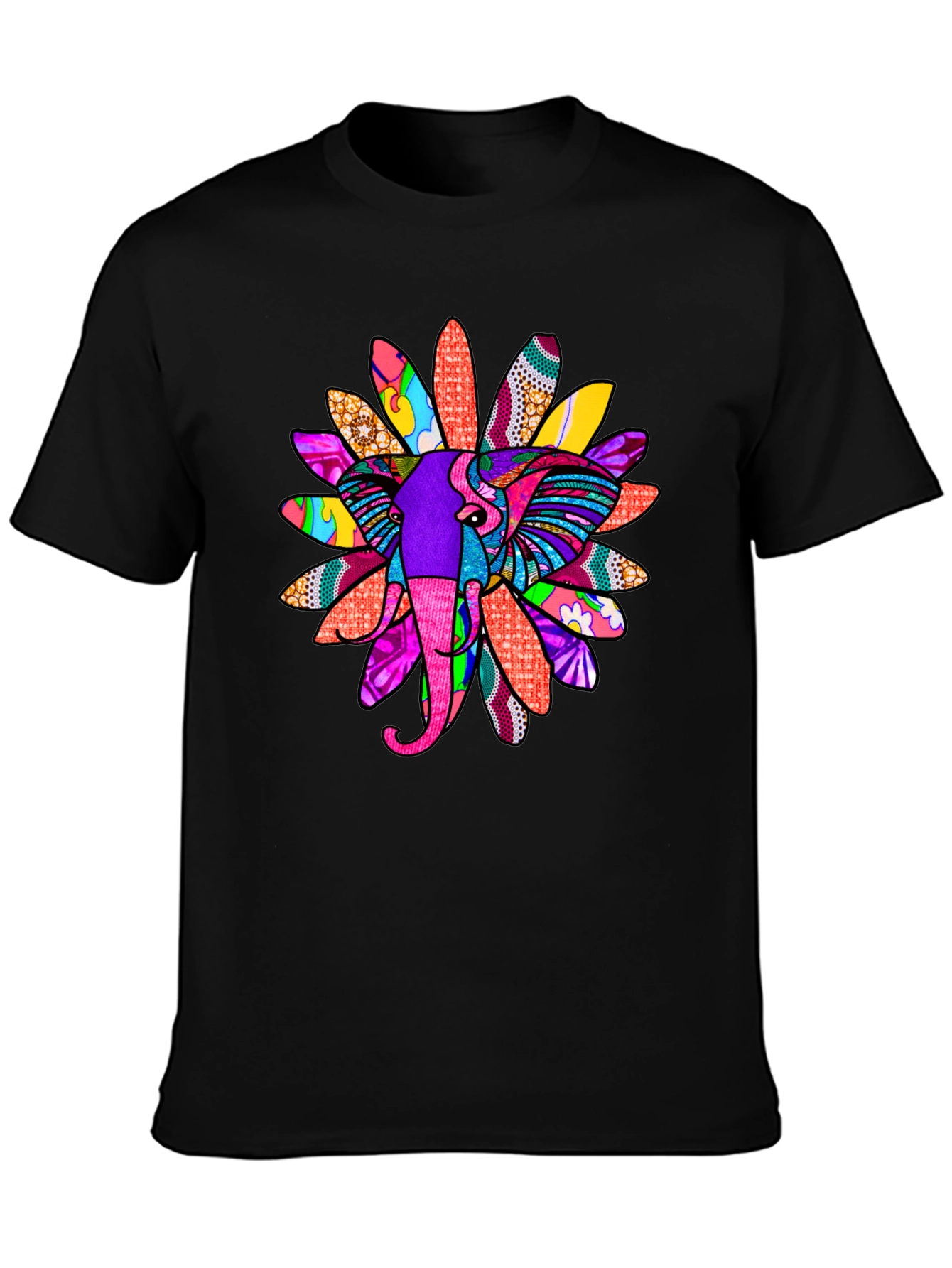 Elephant Flower Graphic Tee - Bold Design