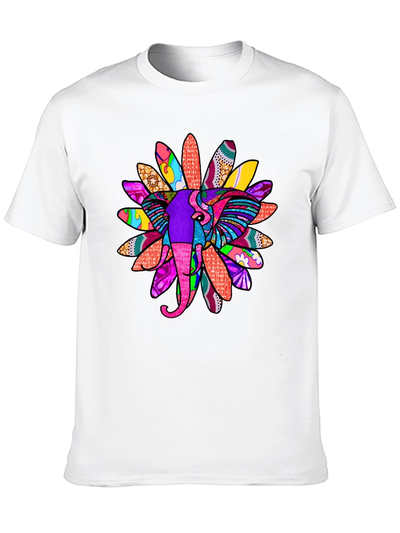 Elephant Flower Graphic Tee - Bold Design
