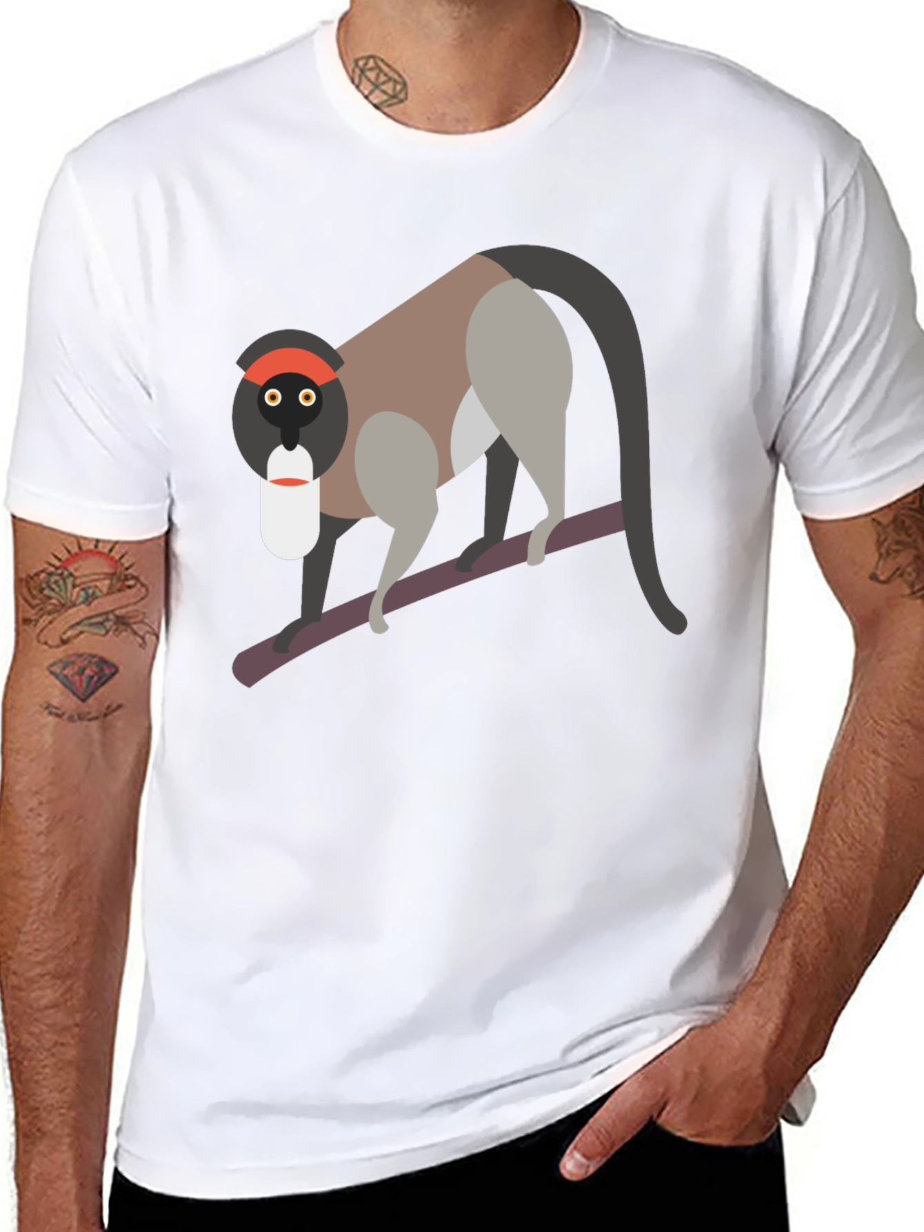 Unique Monkey Graphic T-Shirt - Black
