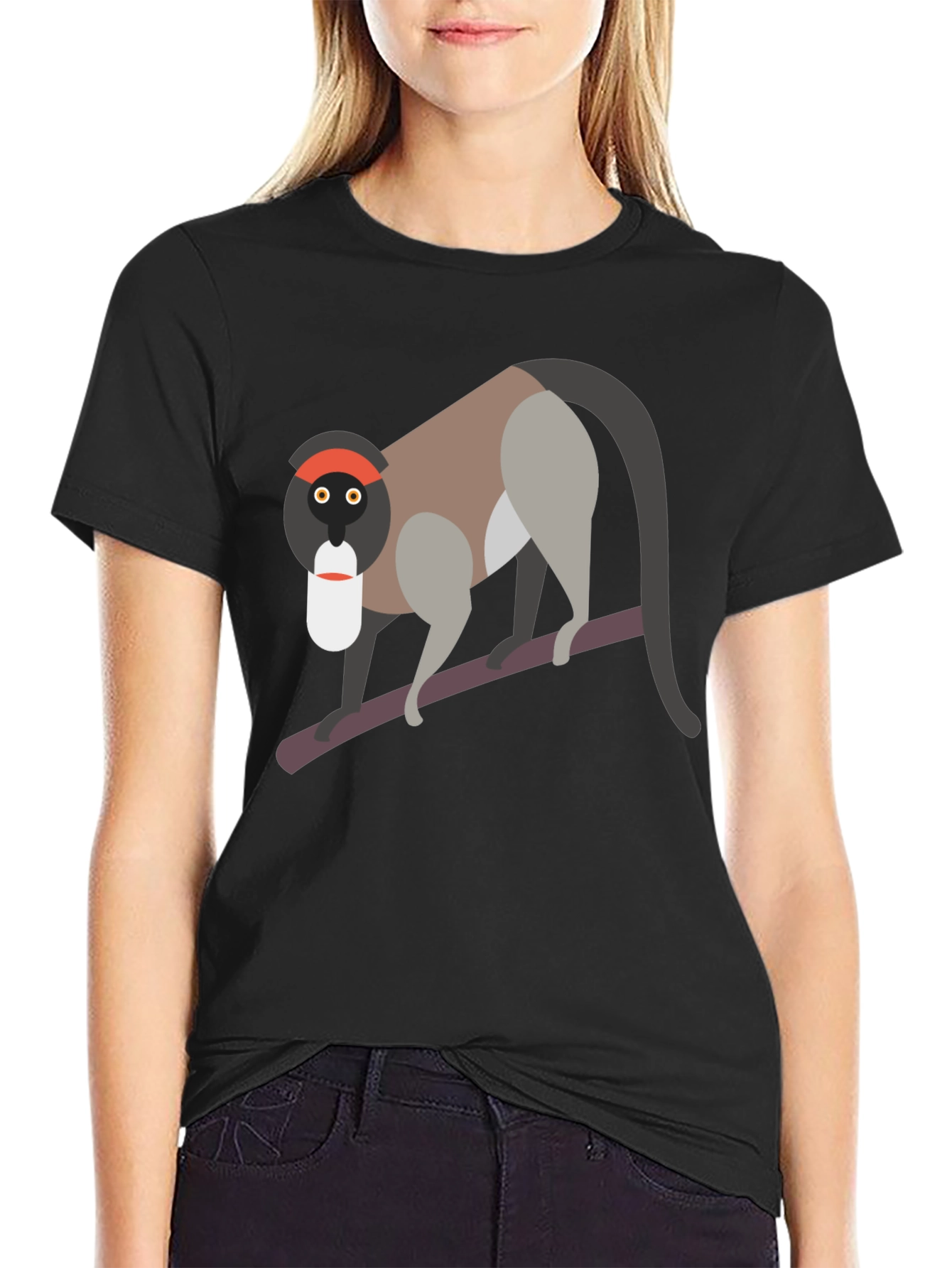 Unique Monkey Graphic T-Shirt - Black
