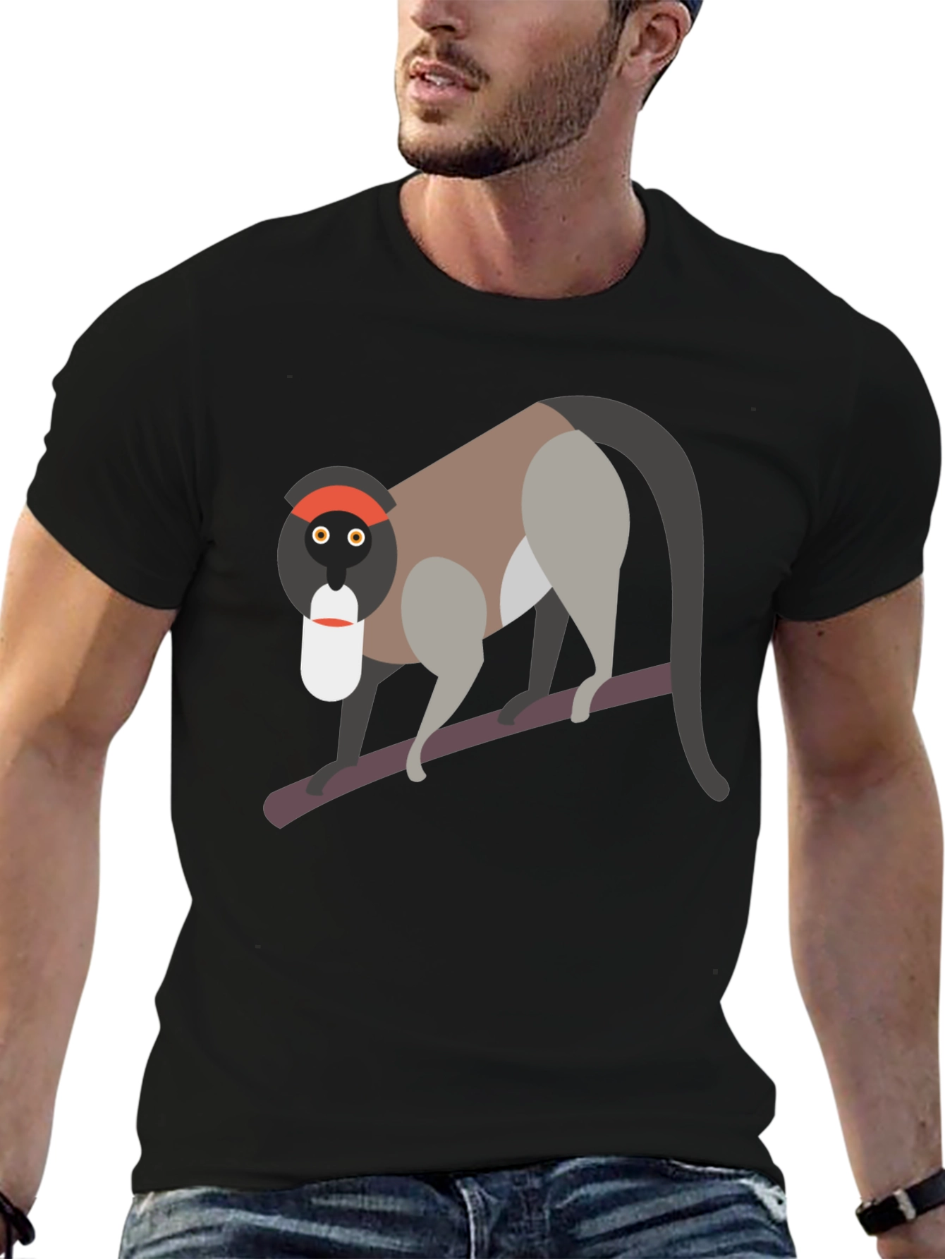 Unique Monkey Graphic T-Shirt - Black