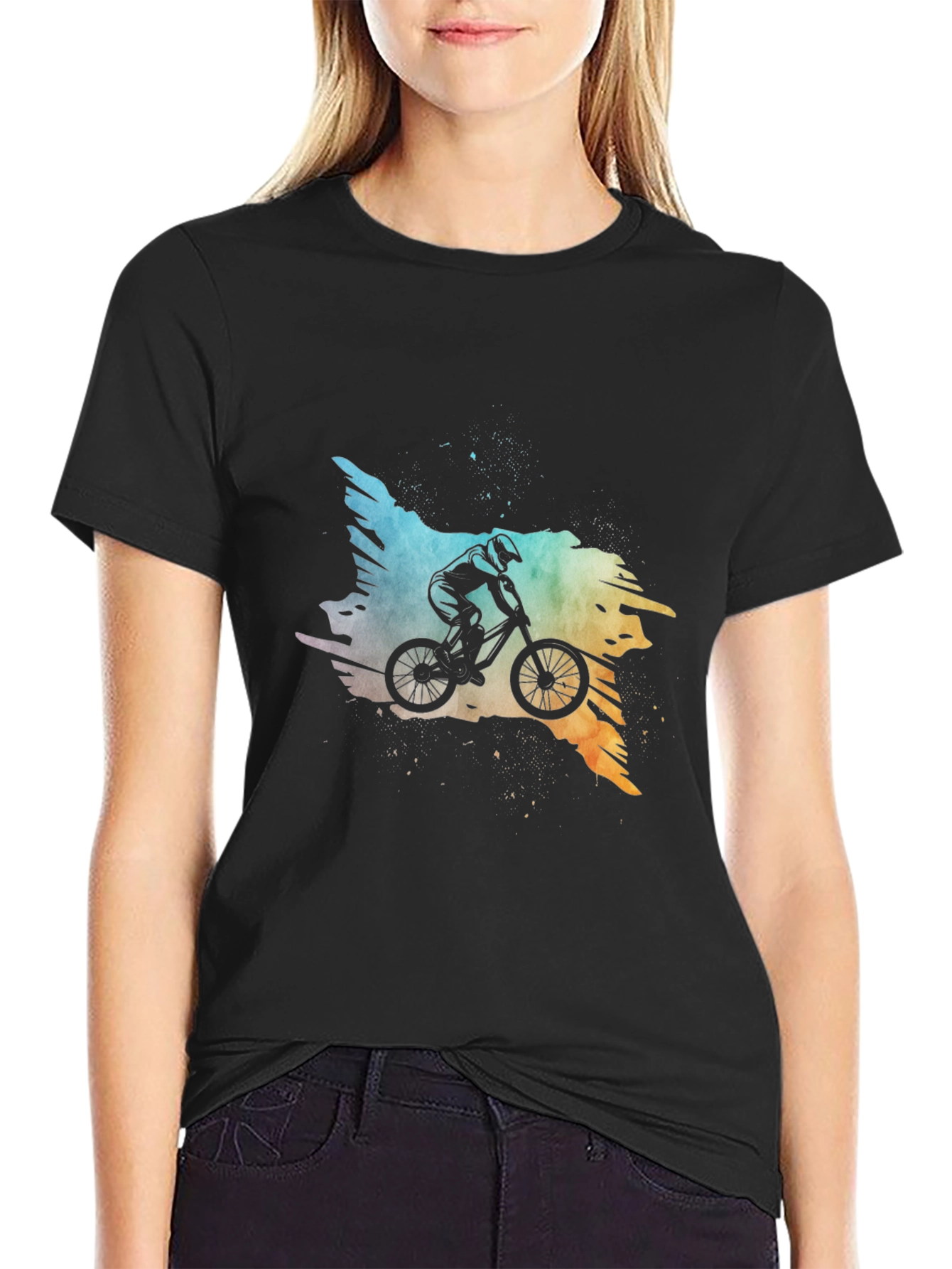 Mountain Biker Graphic Tee - Black