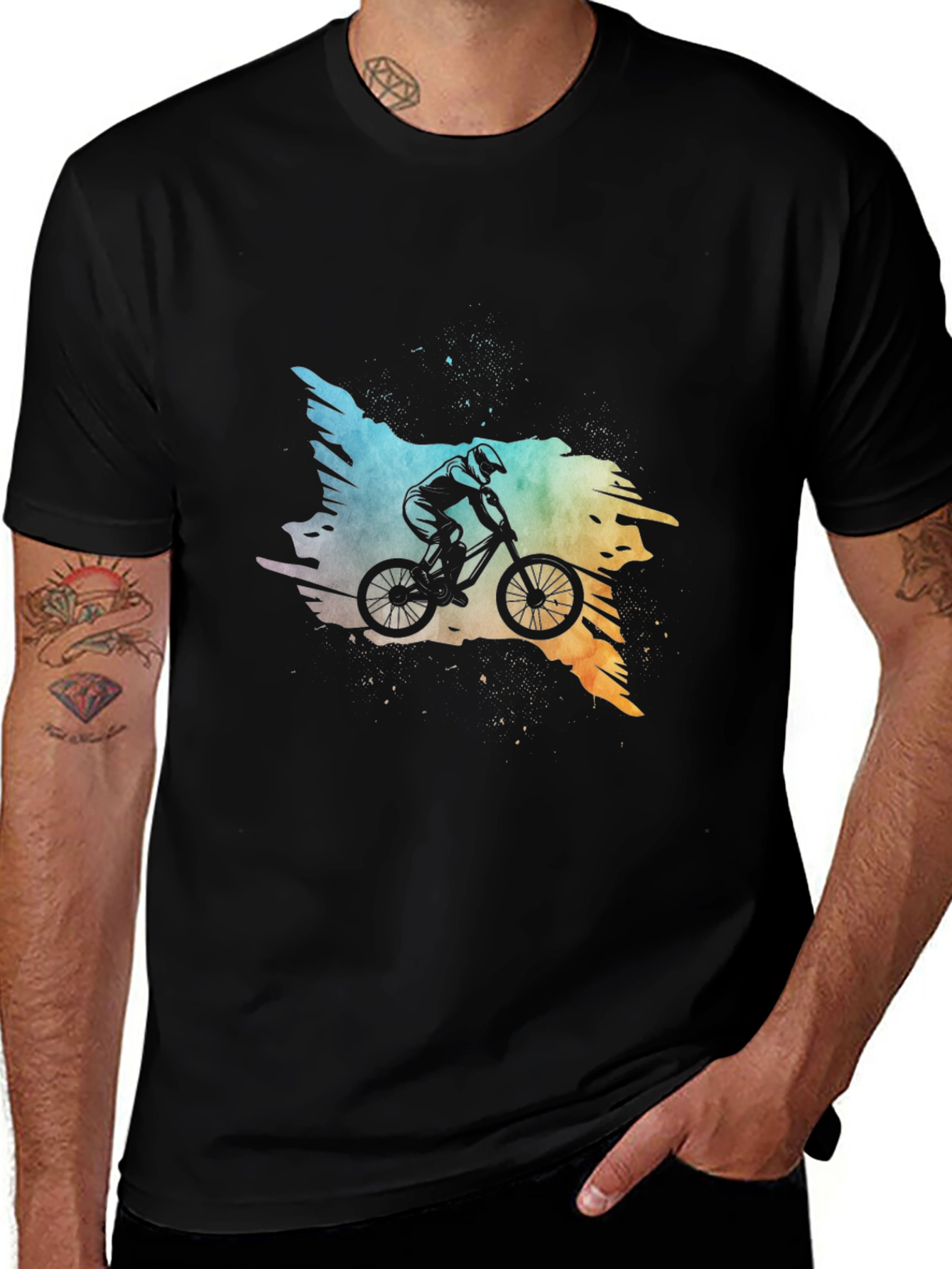Mountain Biker Graphic Tee - Black