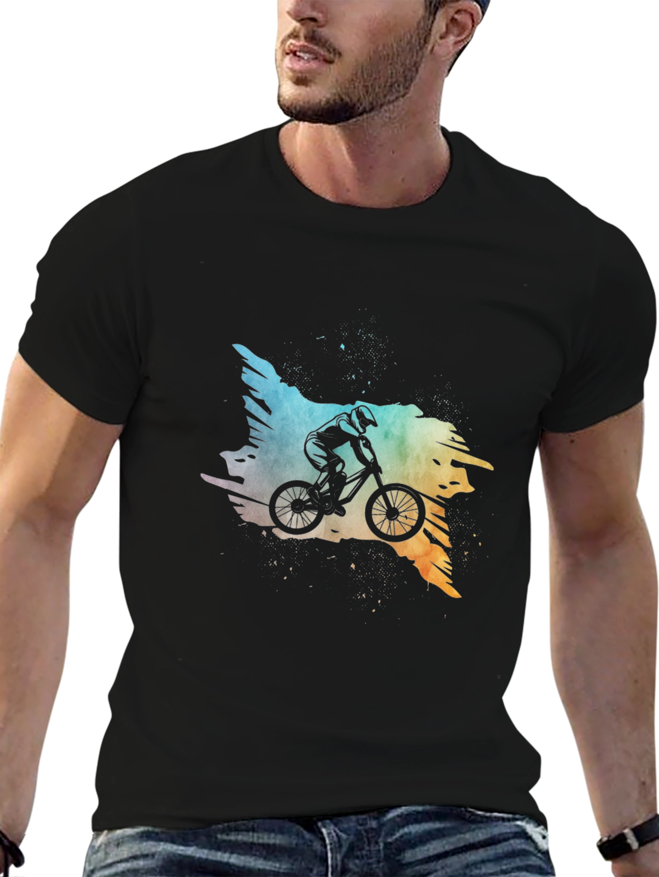Mountain Biker Graphic Tee - Black