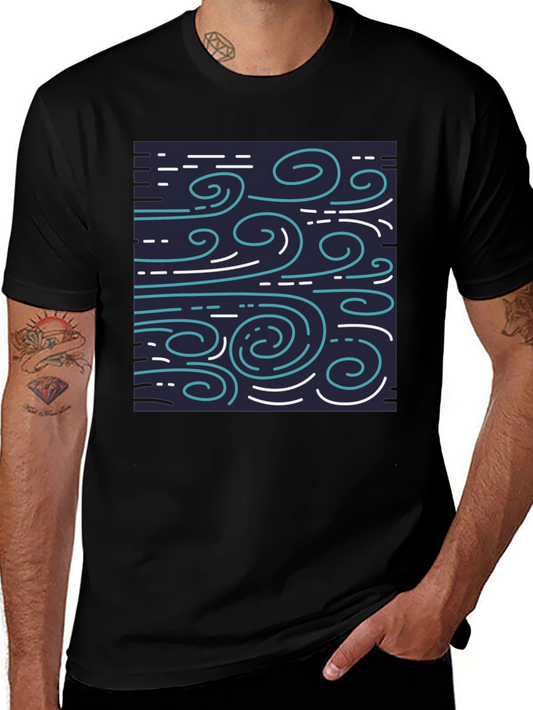 Stylized Wind Pattern T-Shirt