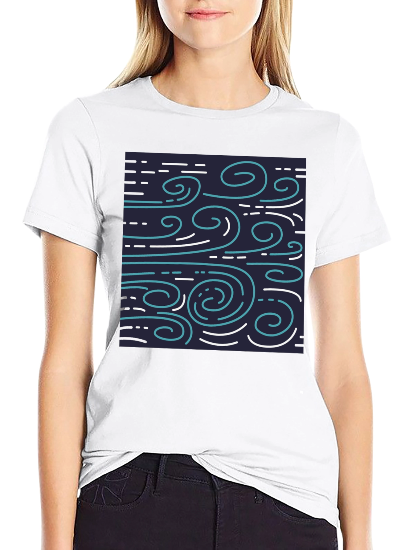 Stylized Wind Pattern T-Shirt
