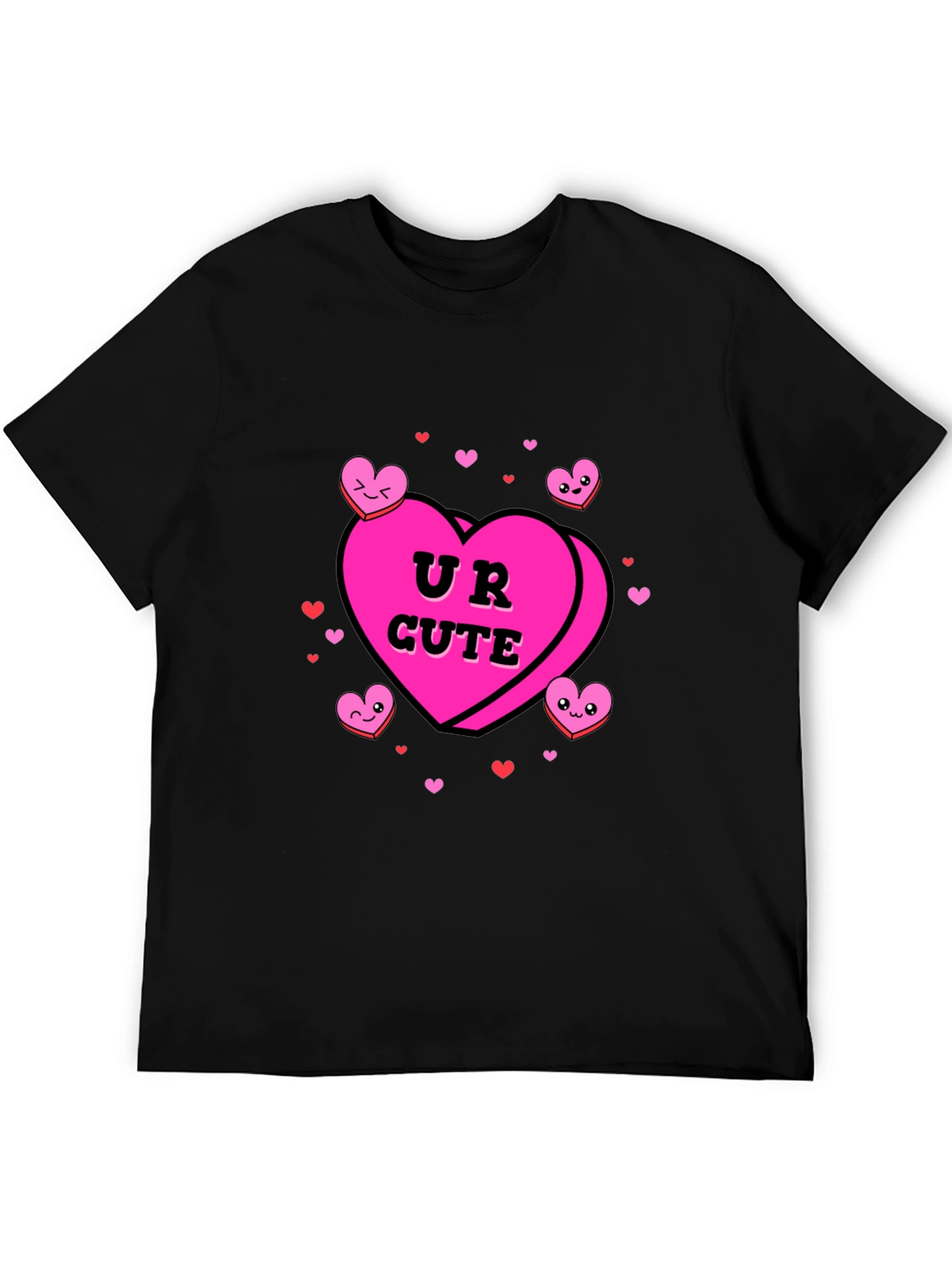 UR CUTE Valentines Candy Heart Graphic T-Shirt