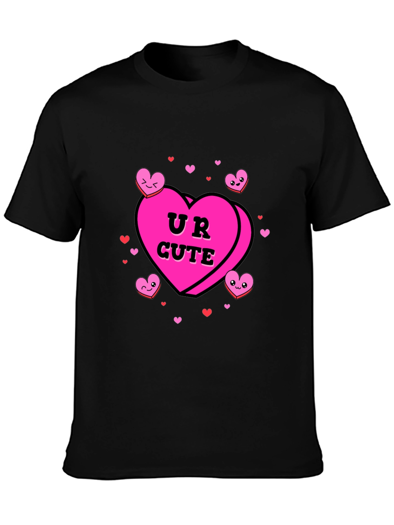 UR CUTE Valentines Candy Heart Graphic T-Shirt