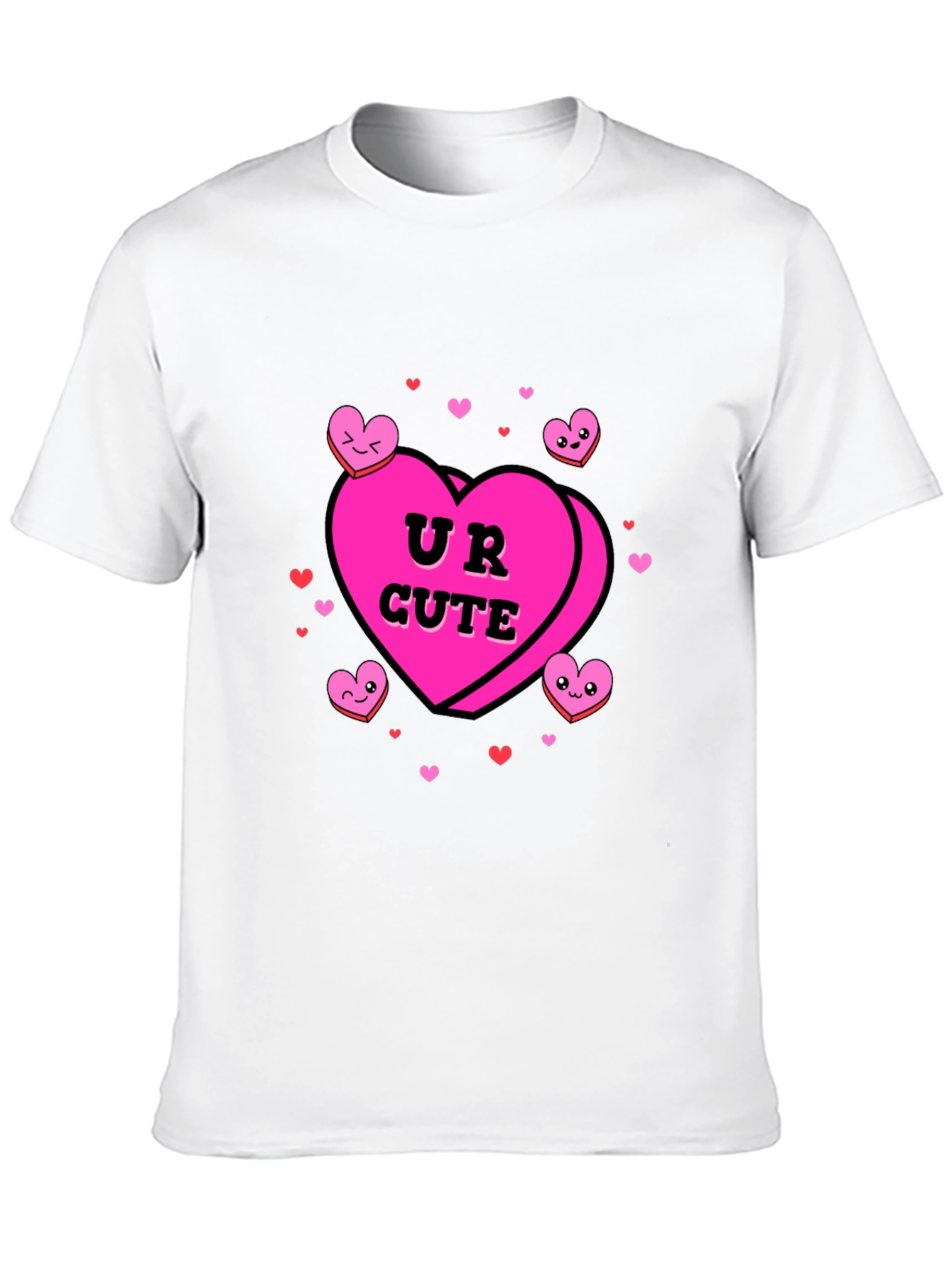 UR CUTE Valentines Candy Heart Graphic T-Shirt