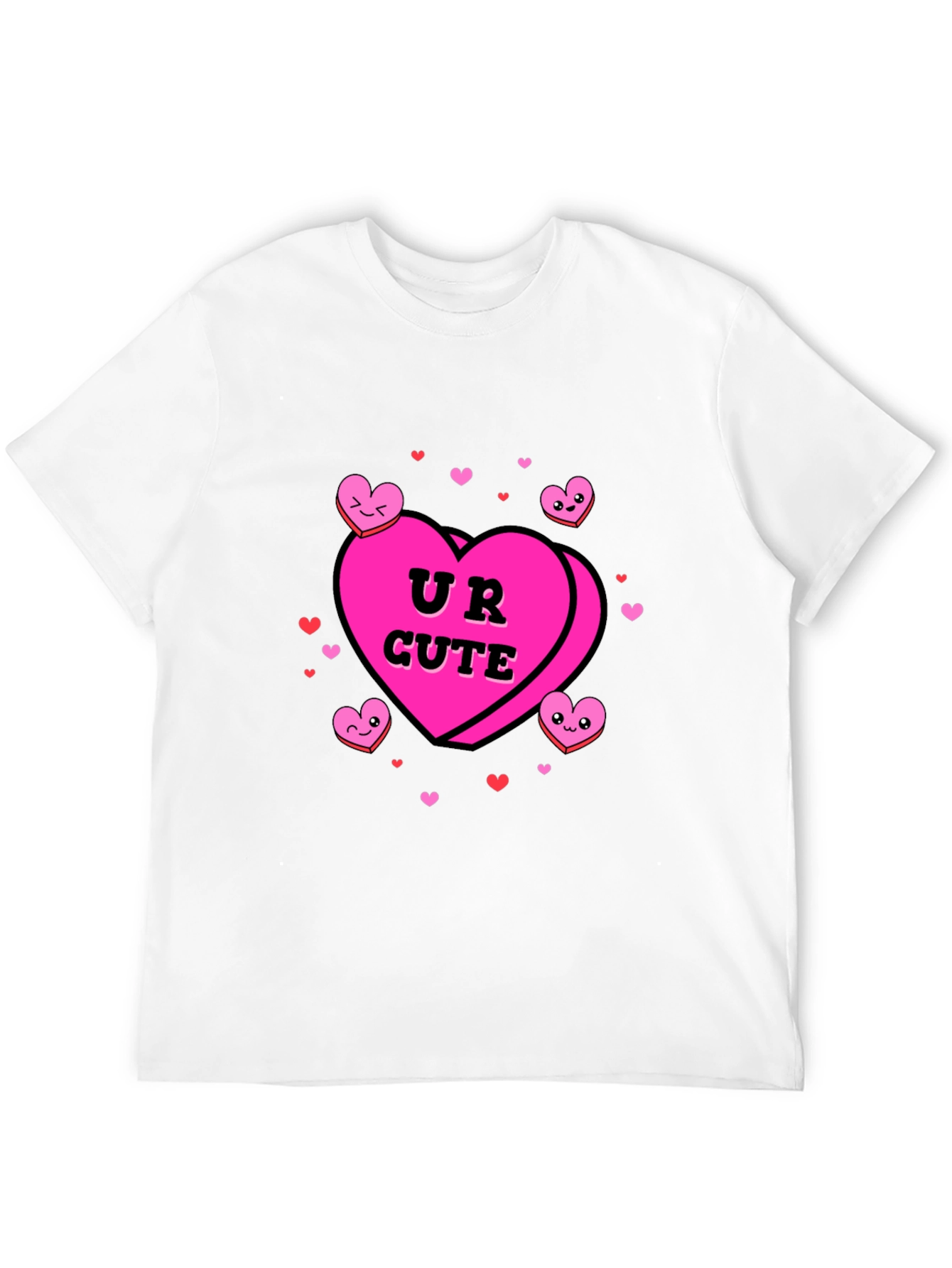 UR CUTE Valentines Candy Heart Graphic T-Shirt