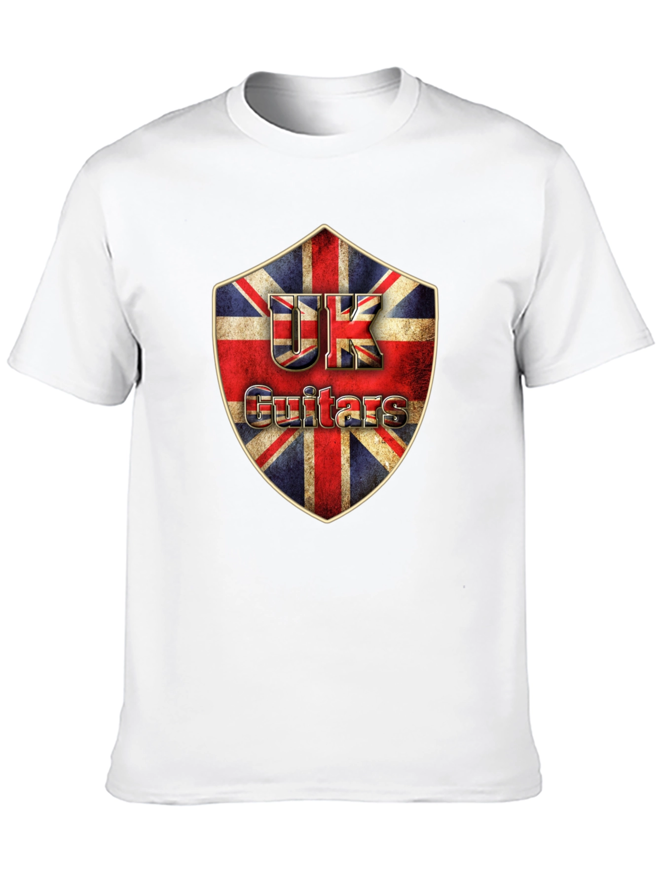 UK Guitars Shield Graphic T-Shirt - Classic Rock Tee