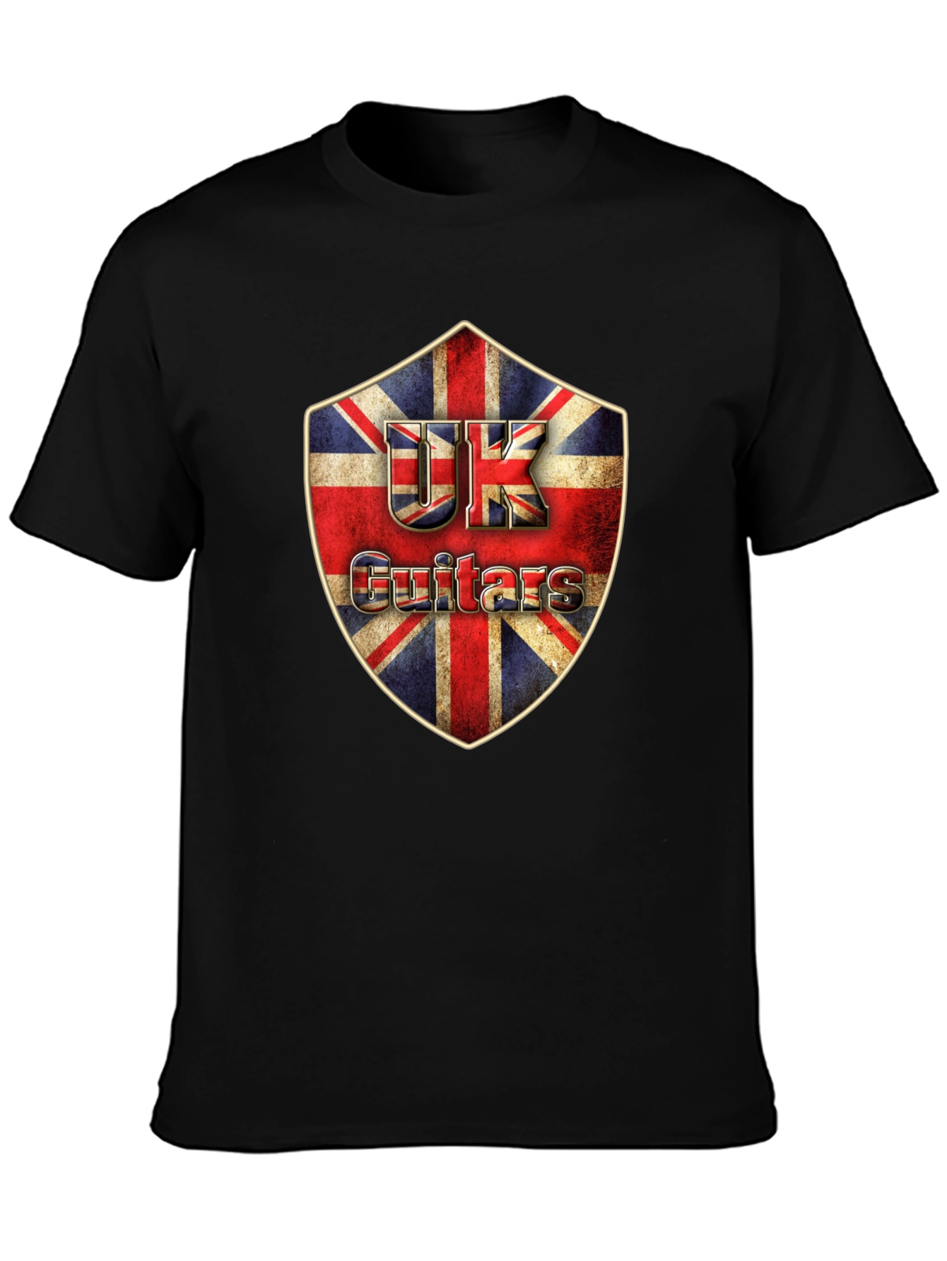 UK Guitars Shield Graphic T-Shirt - Classic Rock Tee
