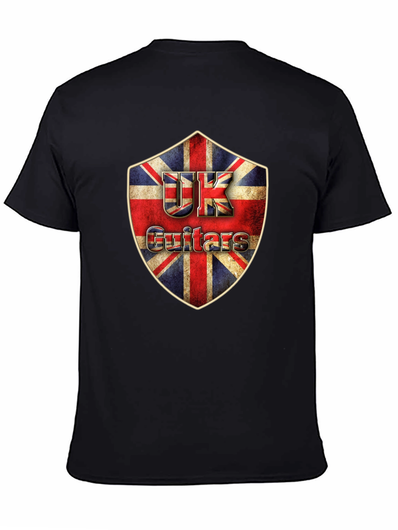 UK Guitars Shield Graphic T-Shirt - Classic Rock Tee