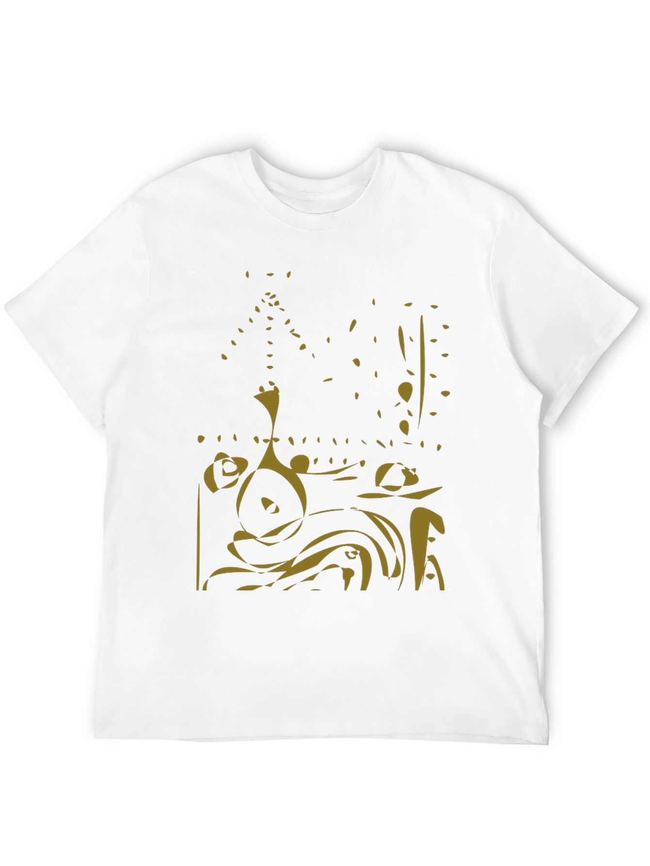 Abstract Gold Design Black Tee