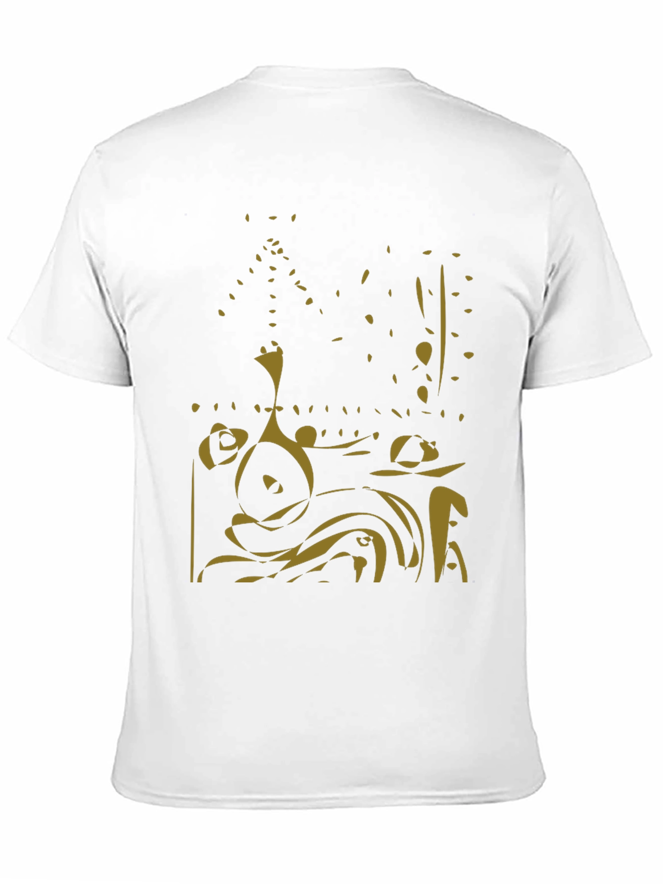 Abstract Gold Design Black Tee