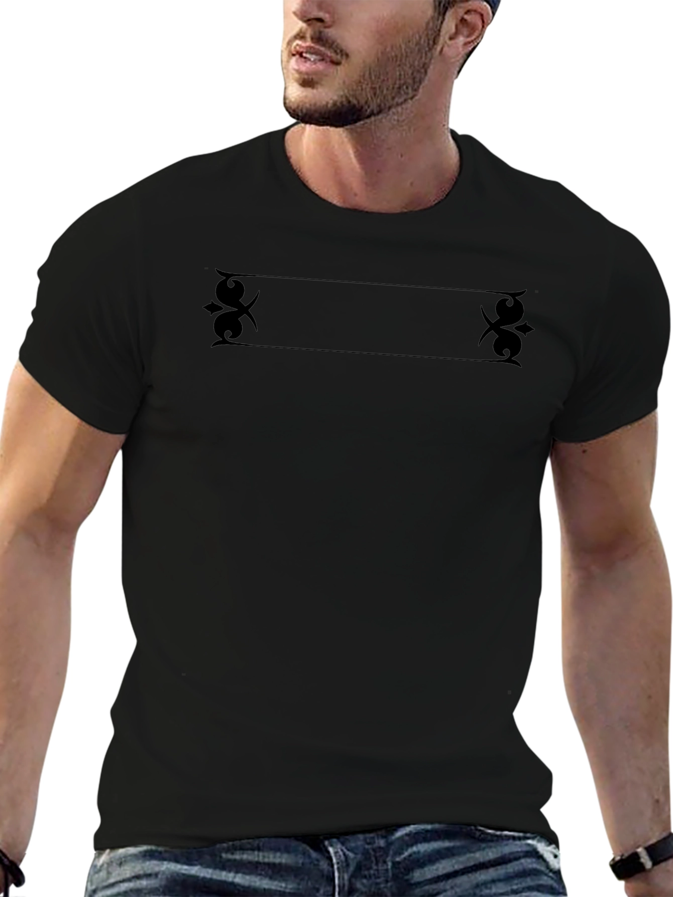 Elegant Black Graphic Tee - Classic Style